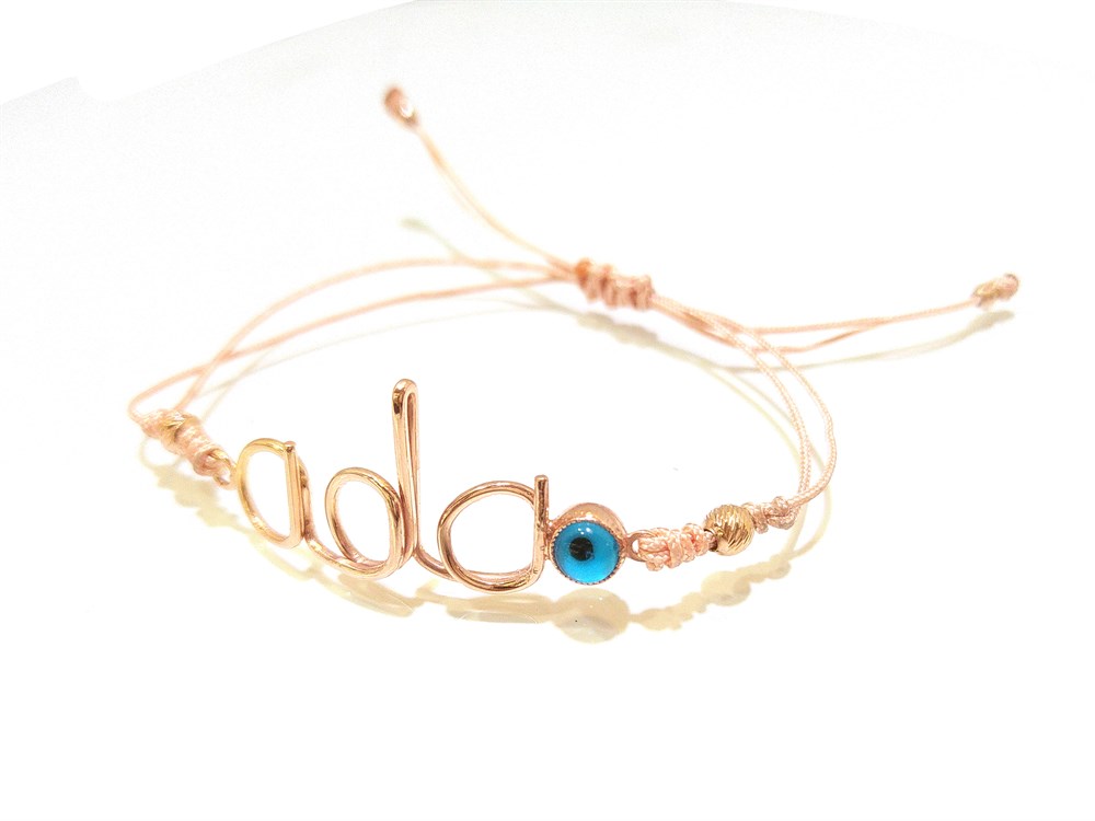 İsim Örgü  Bileklik 14K Altın 