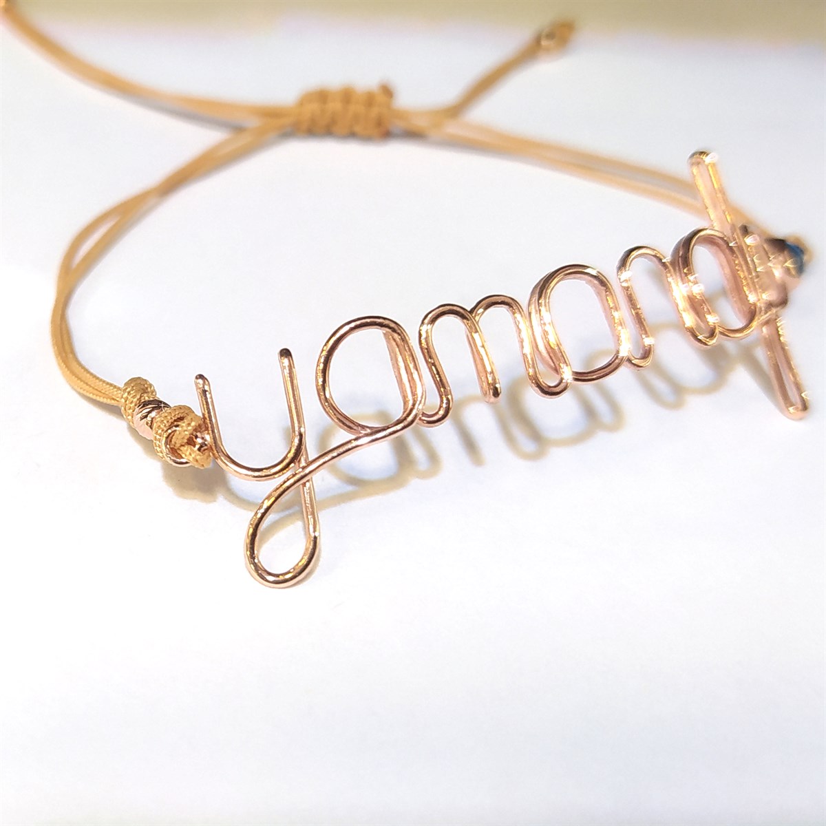 İsim Örgü  Bileklik 14K Altın 