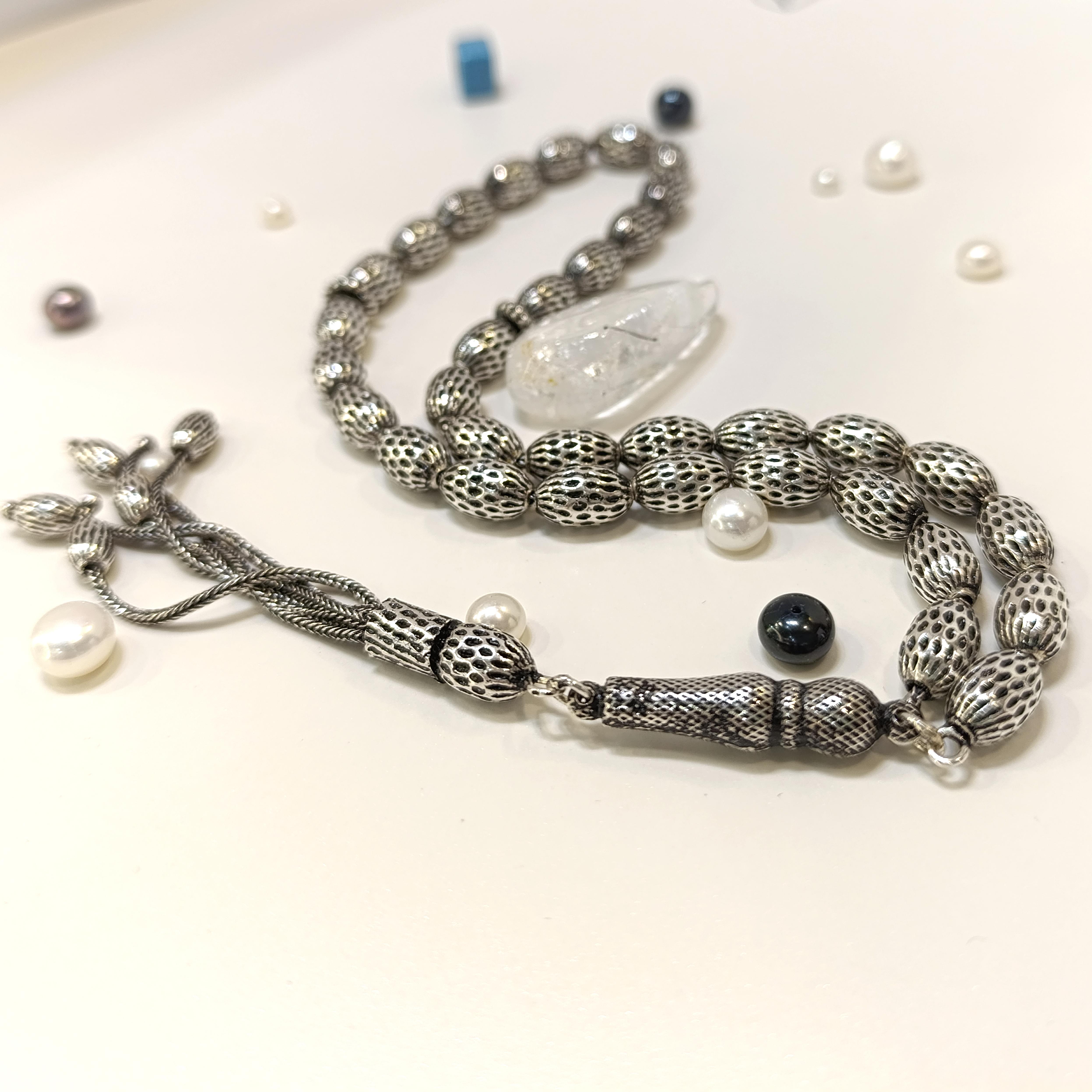 Oval 925 Ayar Gümüş Tesbih HD VİDEOLU