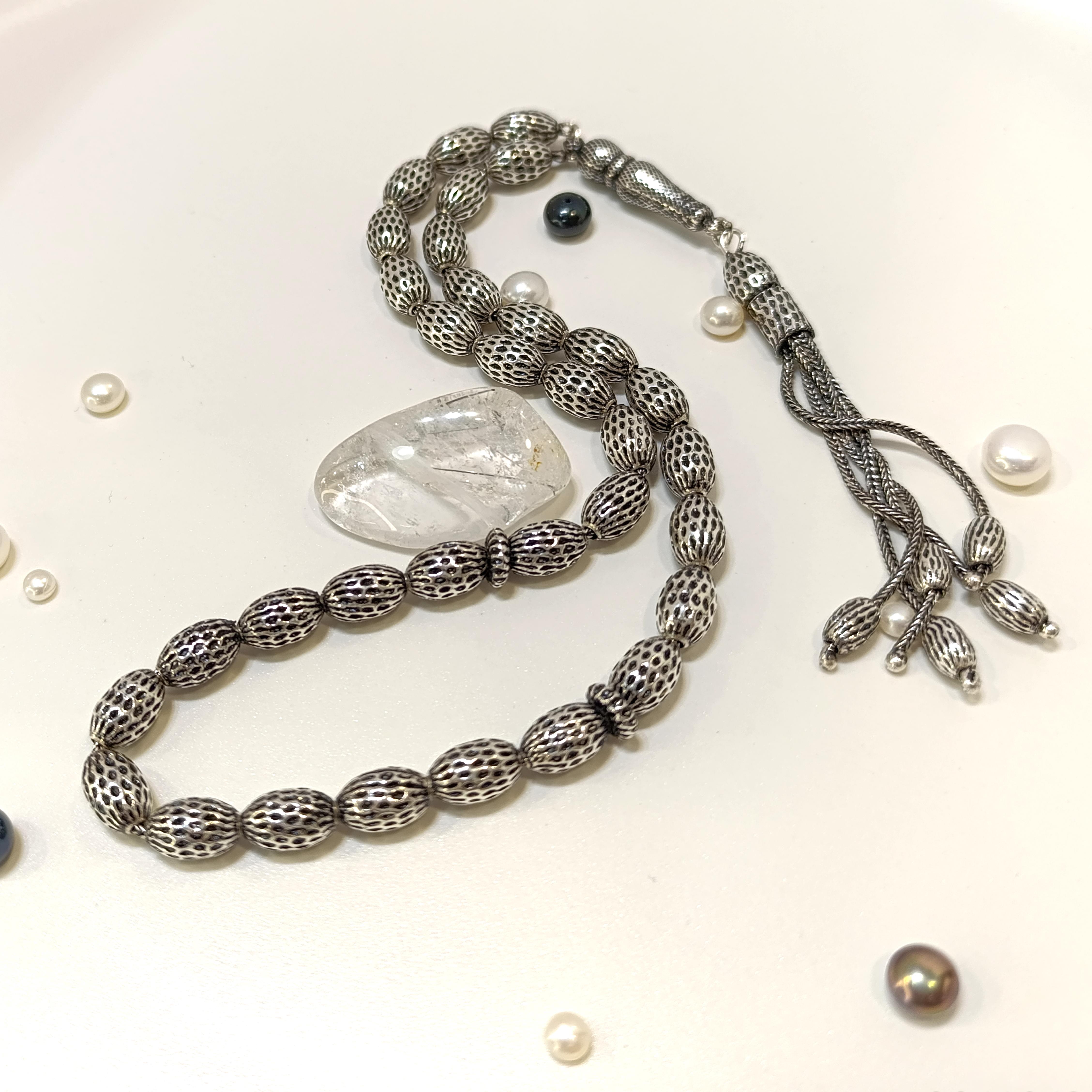 Oval 925 Ayar Gümüş Tesbih HD VİDEOLU