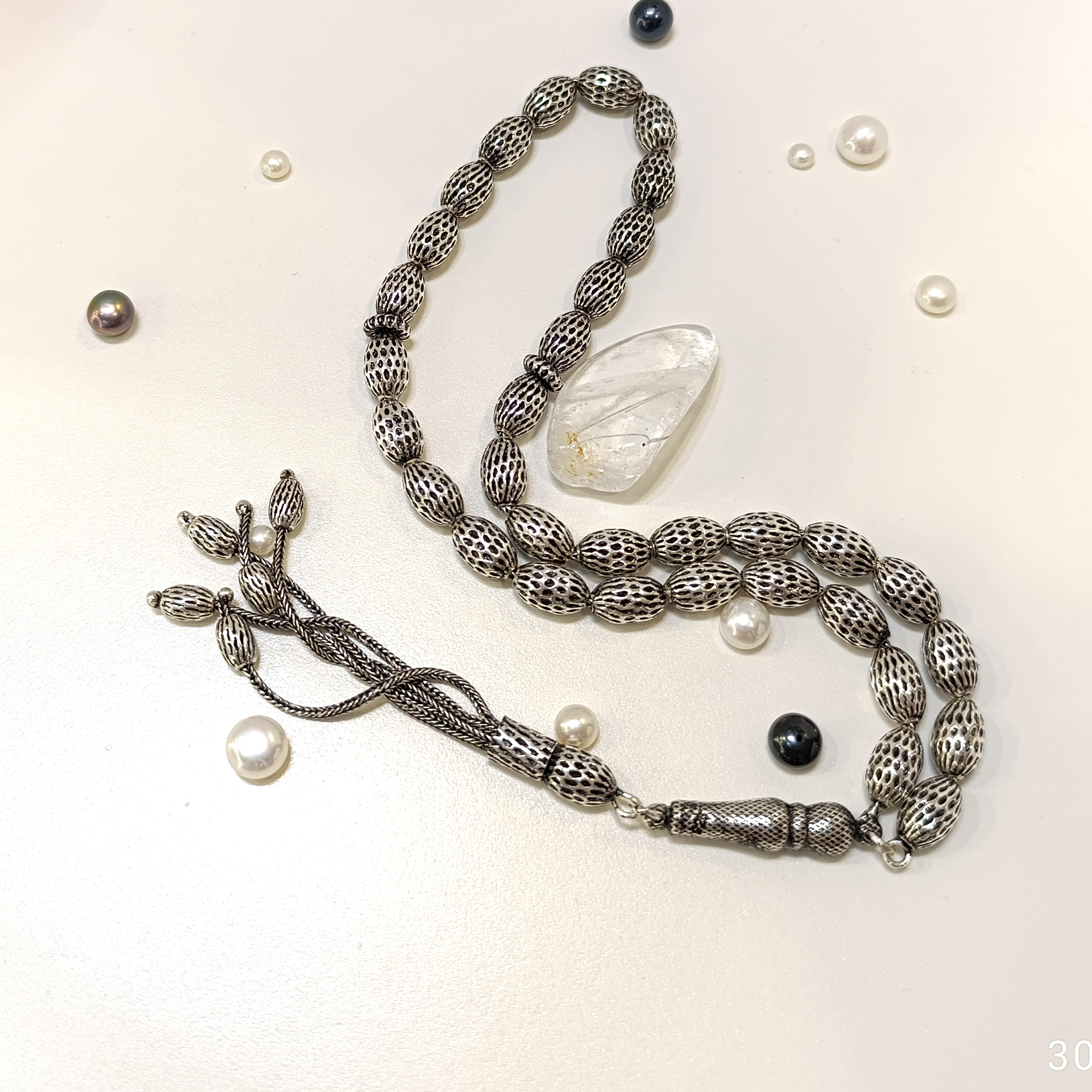 Oval 925 Ayar Gümüş Tesbih HD VİDEOLU