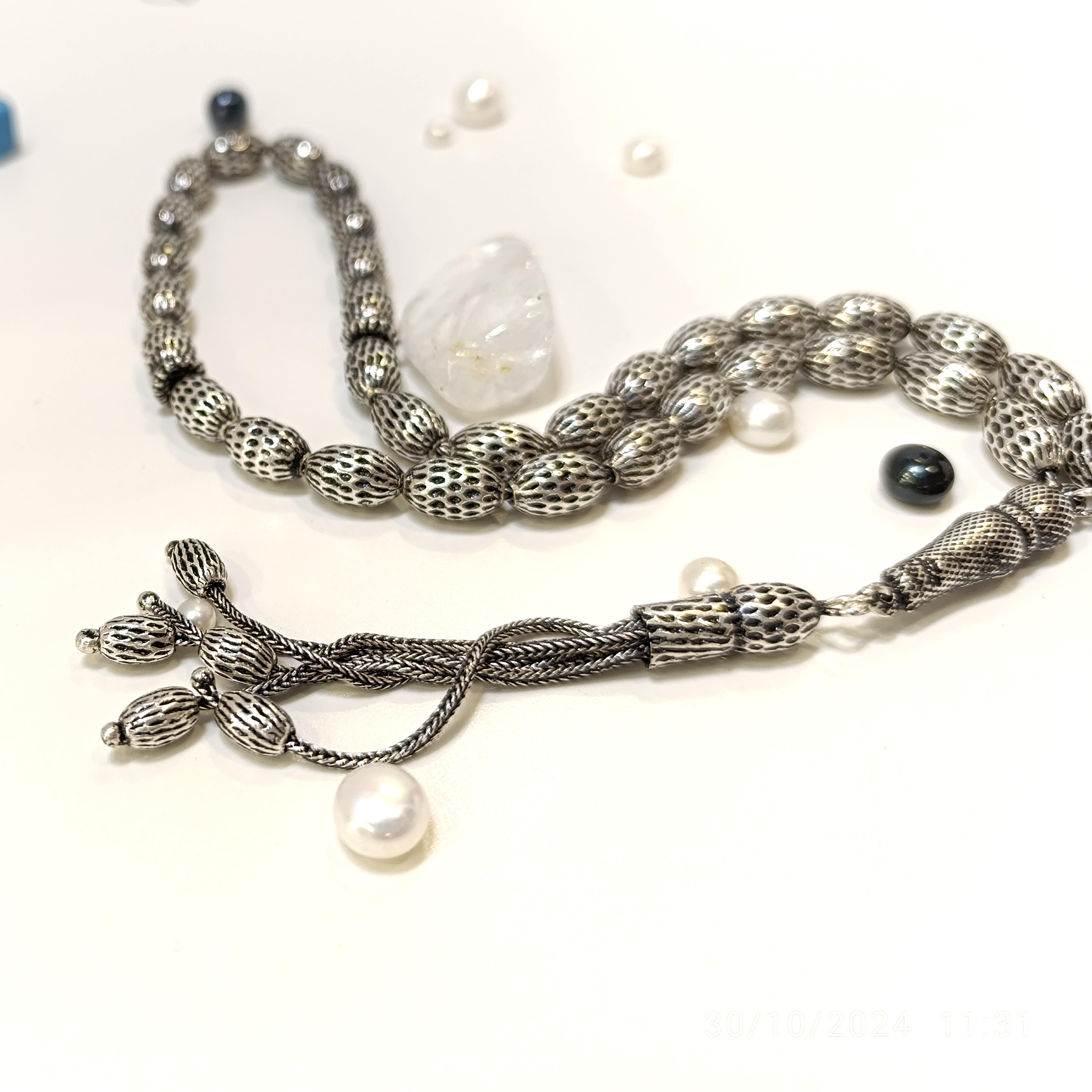 Oval 925 Ayar Gümüş Tesbih HD VİDEOLU