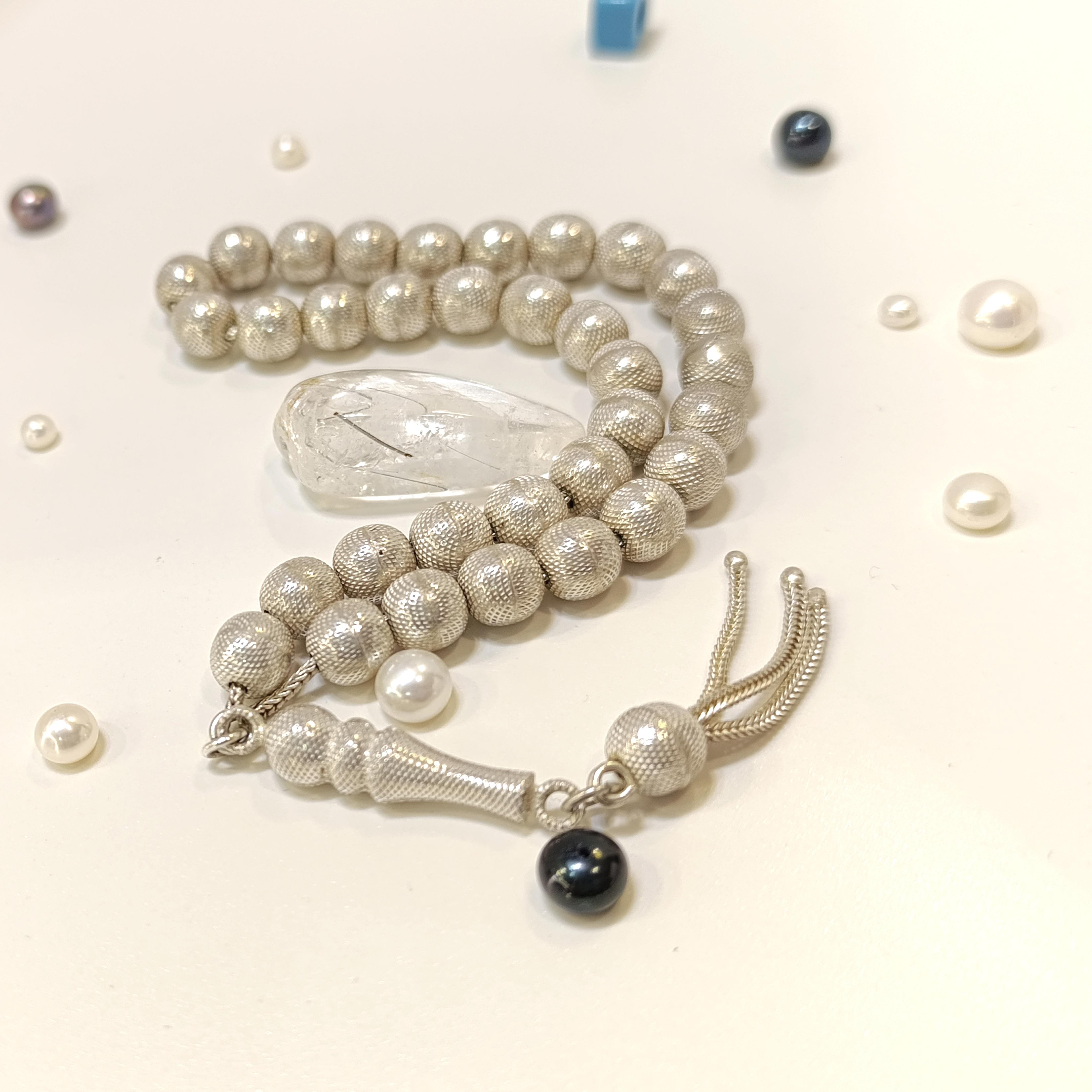 Yuvarlak 925 Ayar Gümüş Tesbih HD VİDEOLU