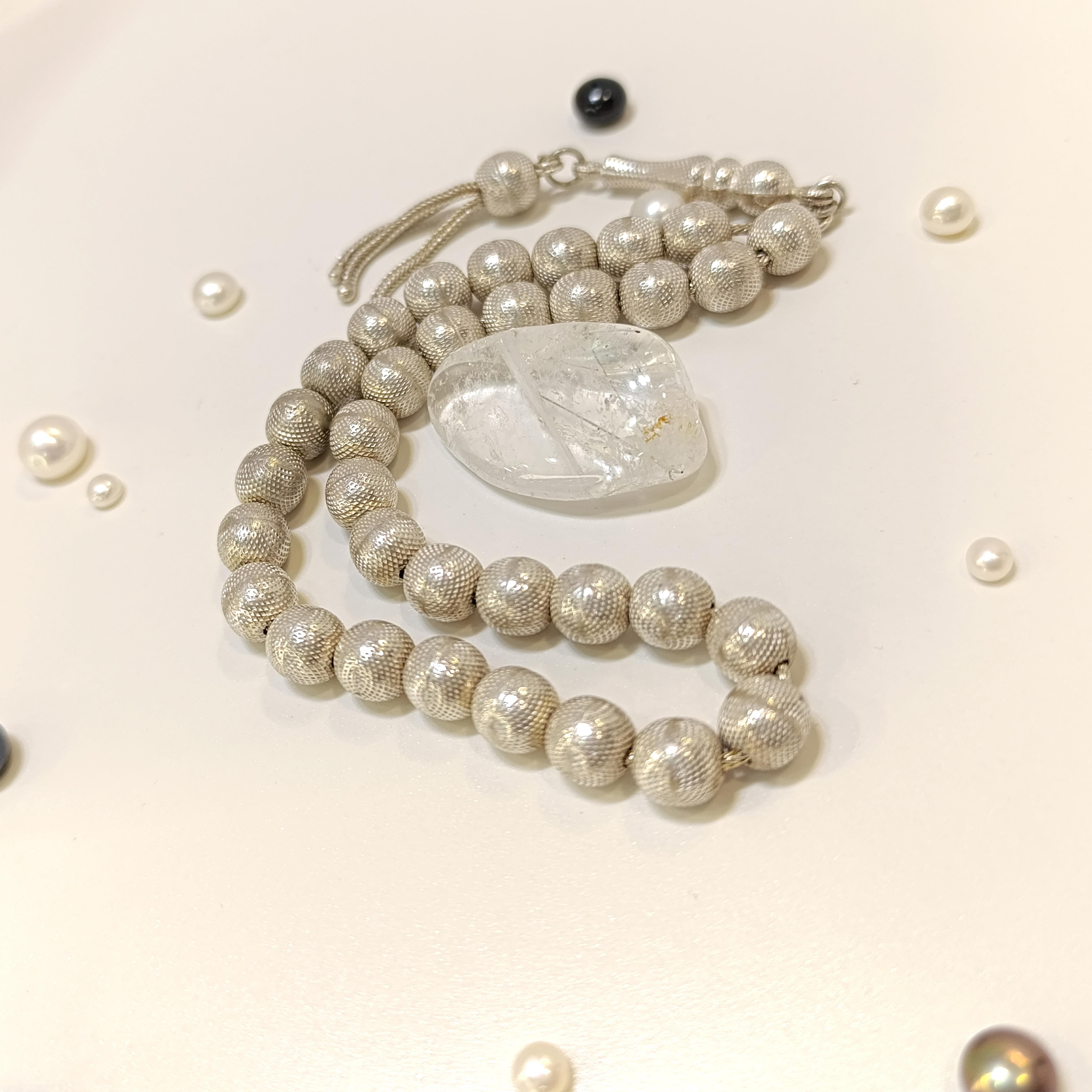 Yuvarlak 925 Ayar Gümüş Tesbih HD VİDEOLU