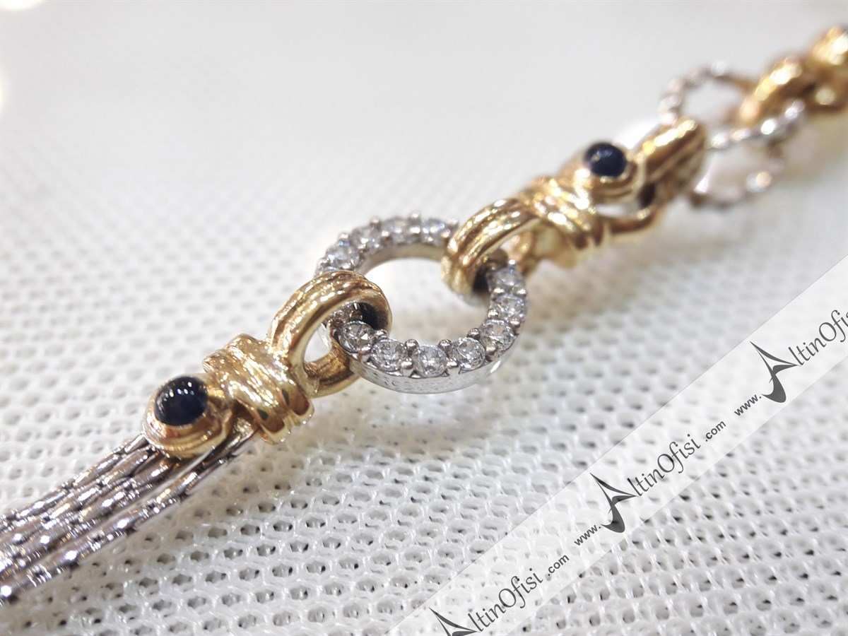 Çiçek Zincir Künye 14 Ayar Altın