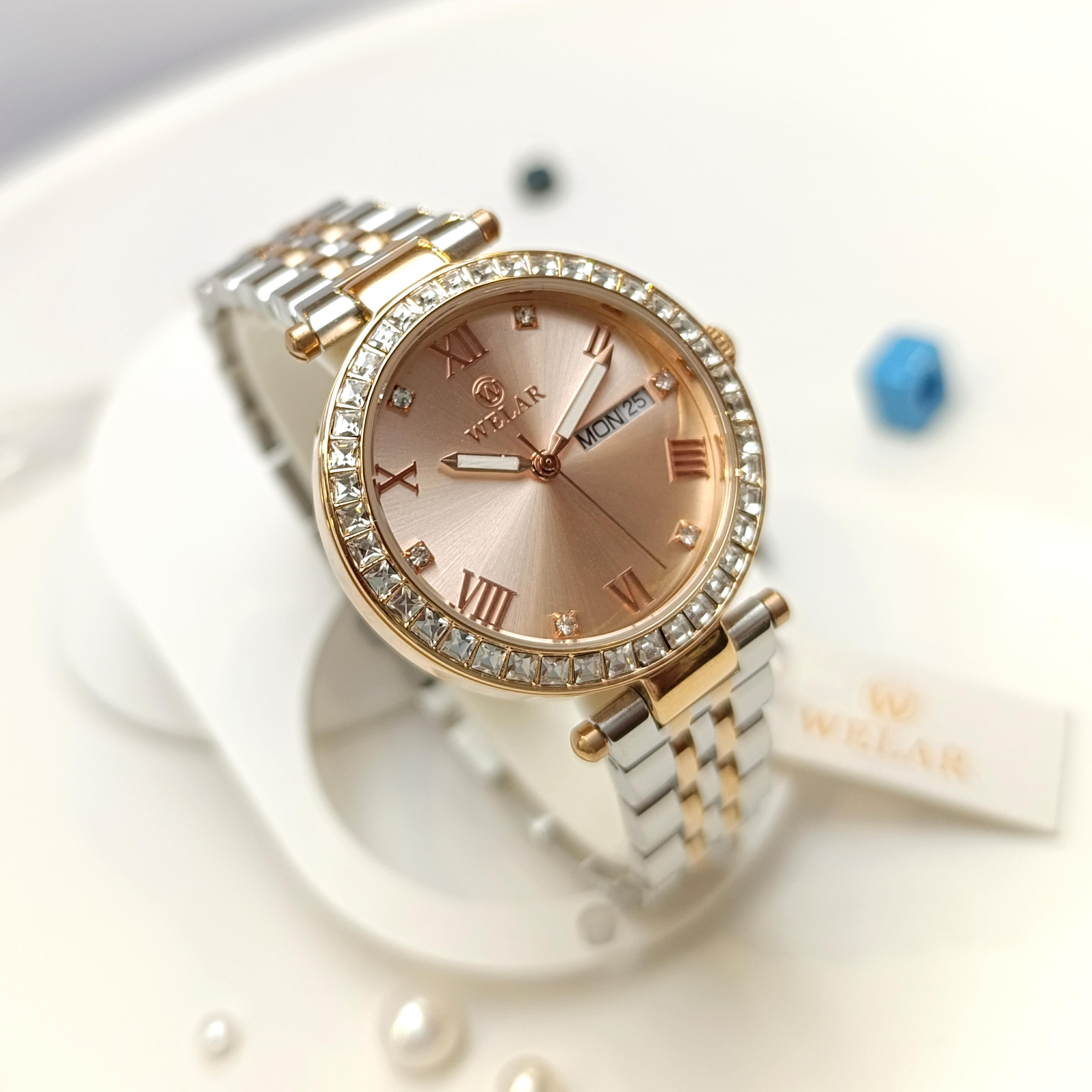 Taşlı Welar Bayan Saat 3 ATM Su Geçirmez Saat HD VİDEOLU