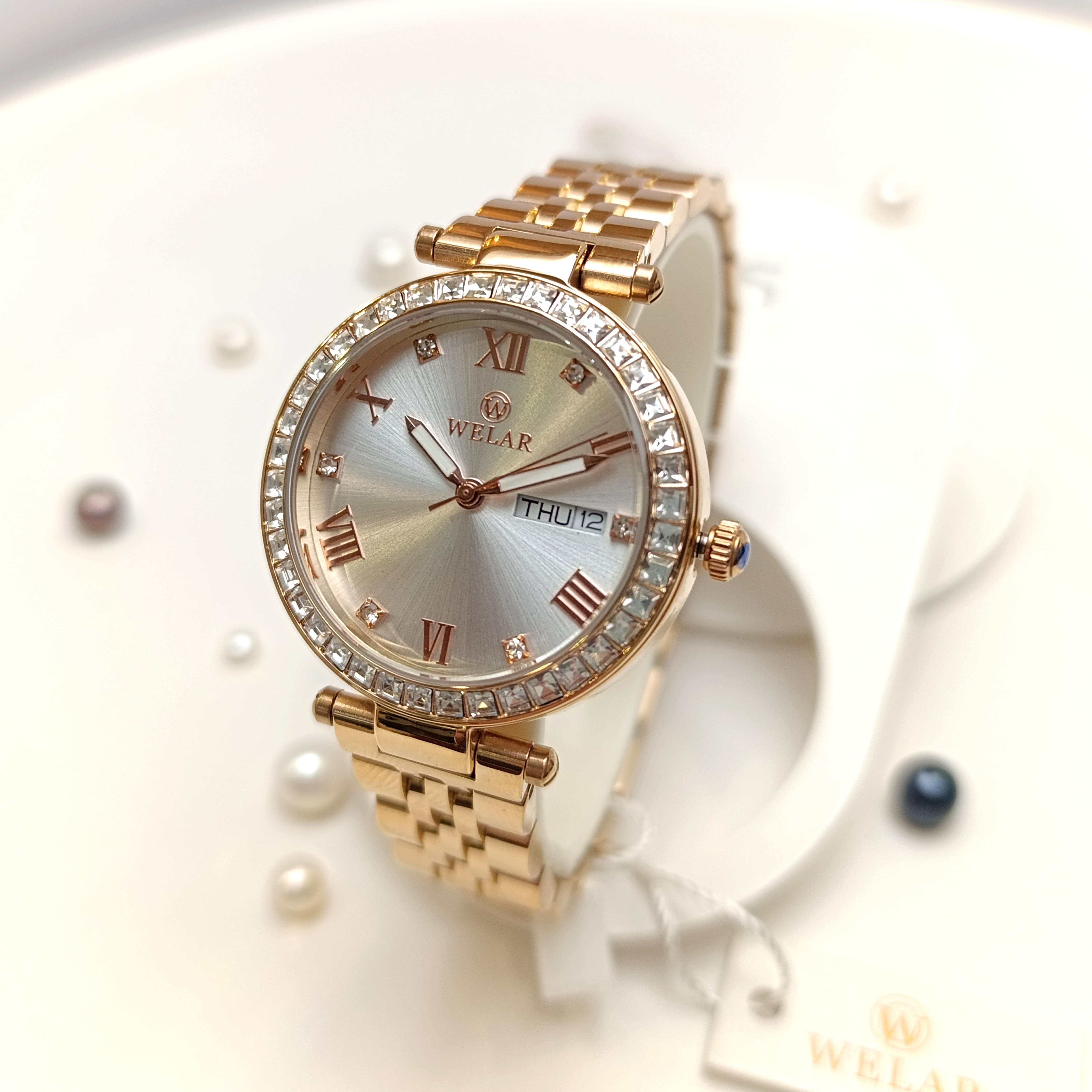 Taşlı Welar Bayan Saat 3 ATM Su Geçirmez Saat HD VİDEOLU