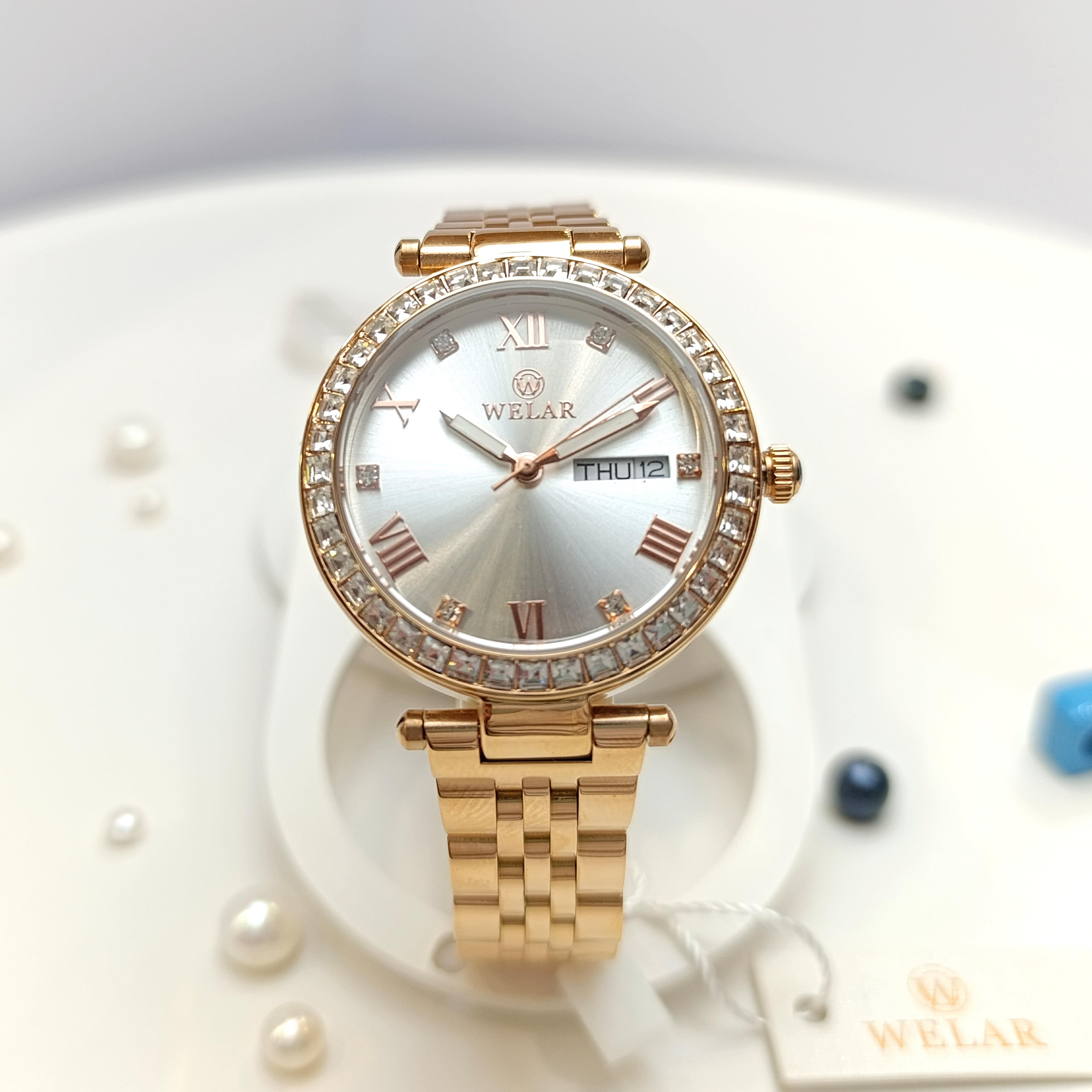 Taşlı Welar Bayan Saat 3 ATM Su Geçirmez Saat HD VİDEOLU