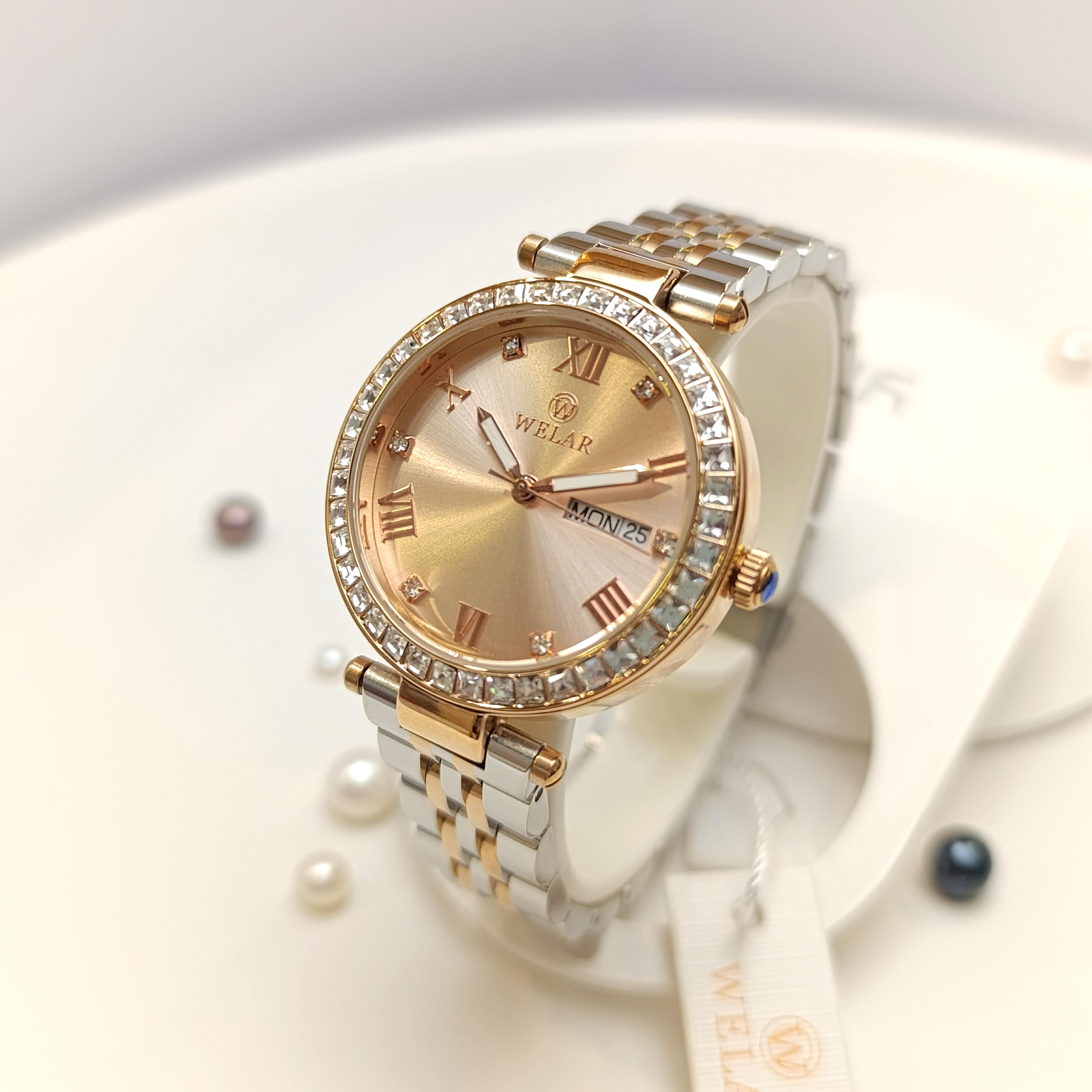 Taşlı Welar Bayan Saat 3 ATM Su Geçirmez Saat HD VİDEOLU