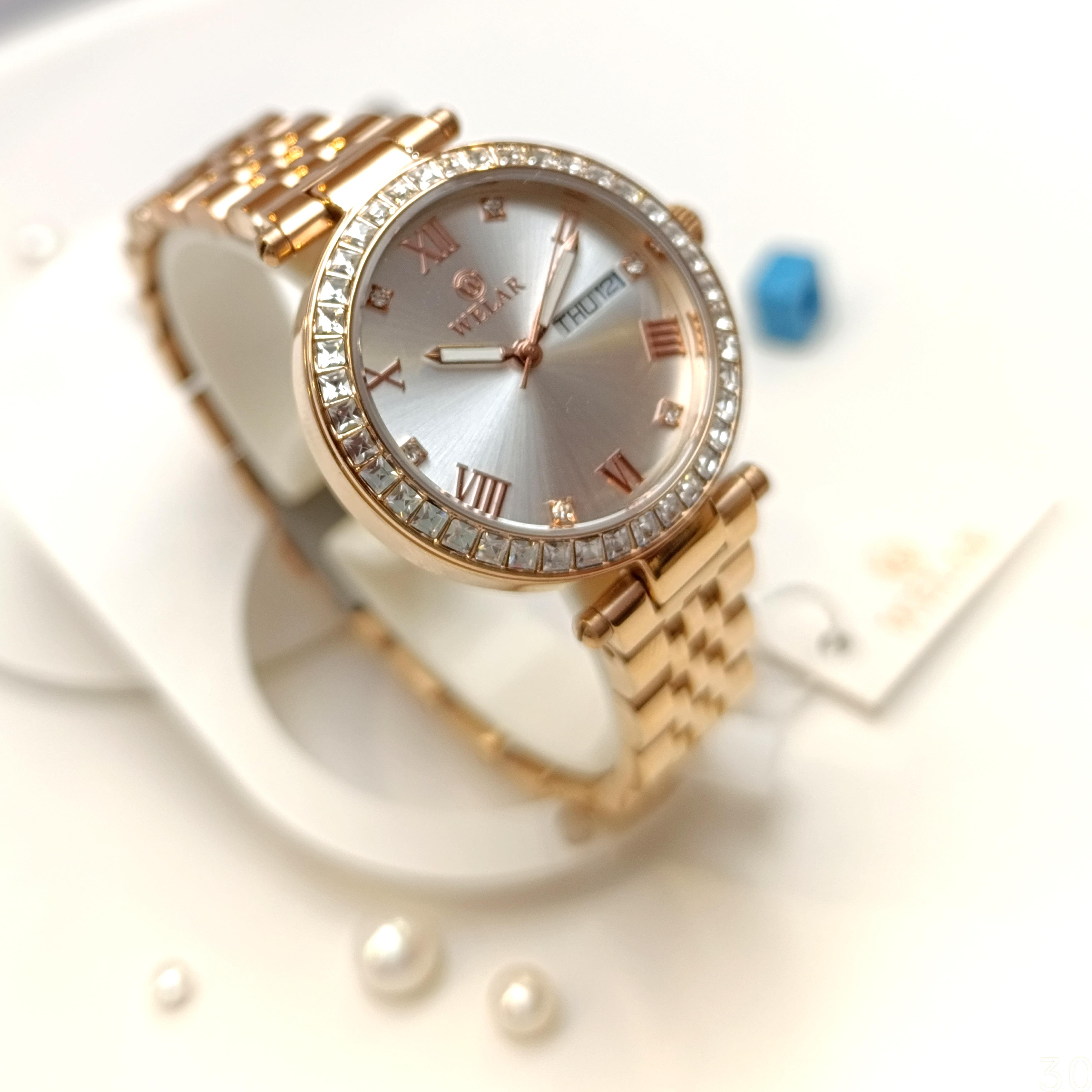 Taşlı Welar Bayan Saat 3 ATM Su Geçirmez Saat HD VİDEOLU