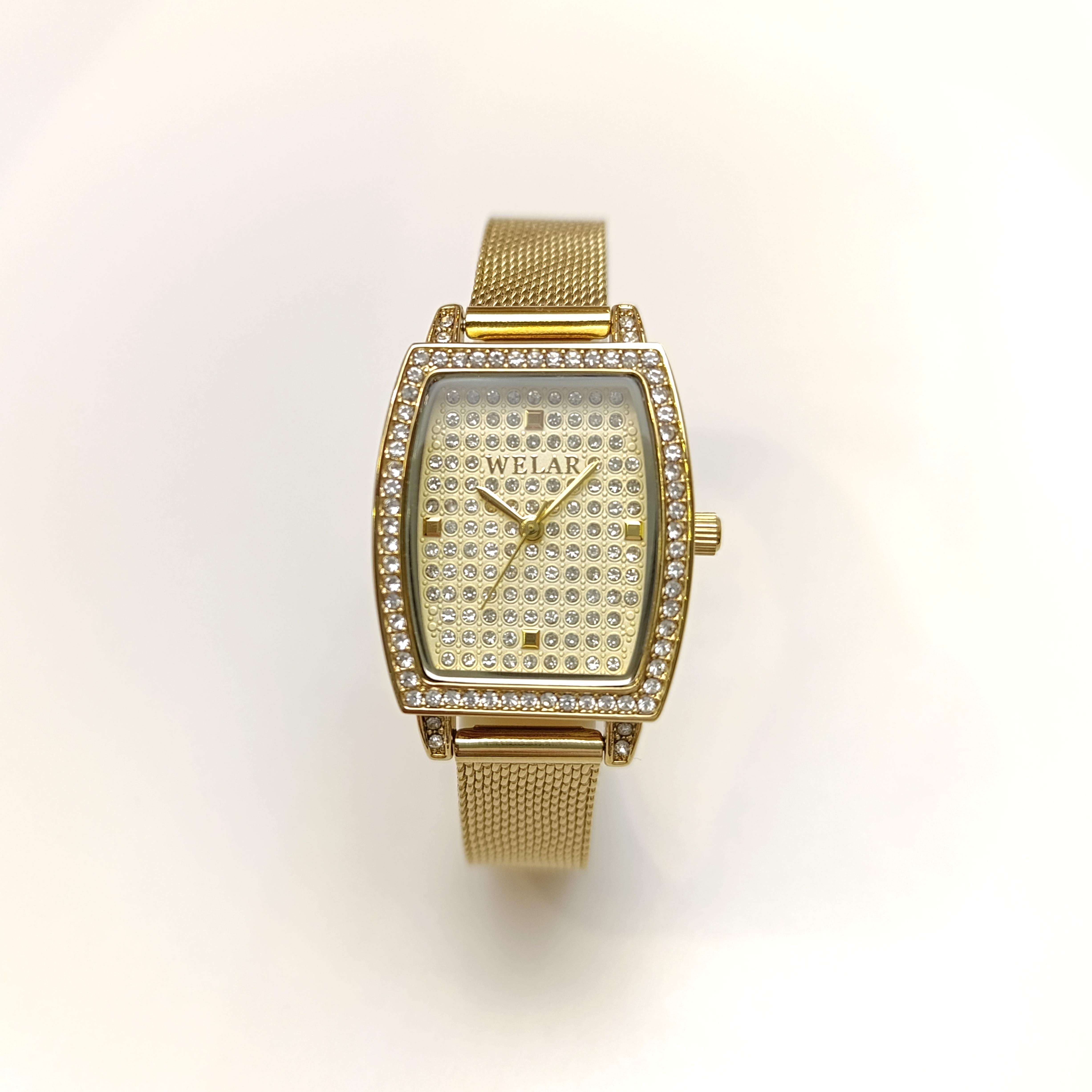 Taşlı Welar Bayan Saat 5 ATM Su Geçirmez Saat HD VİDEOLU