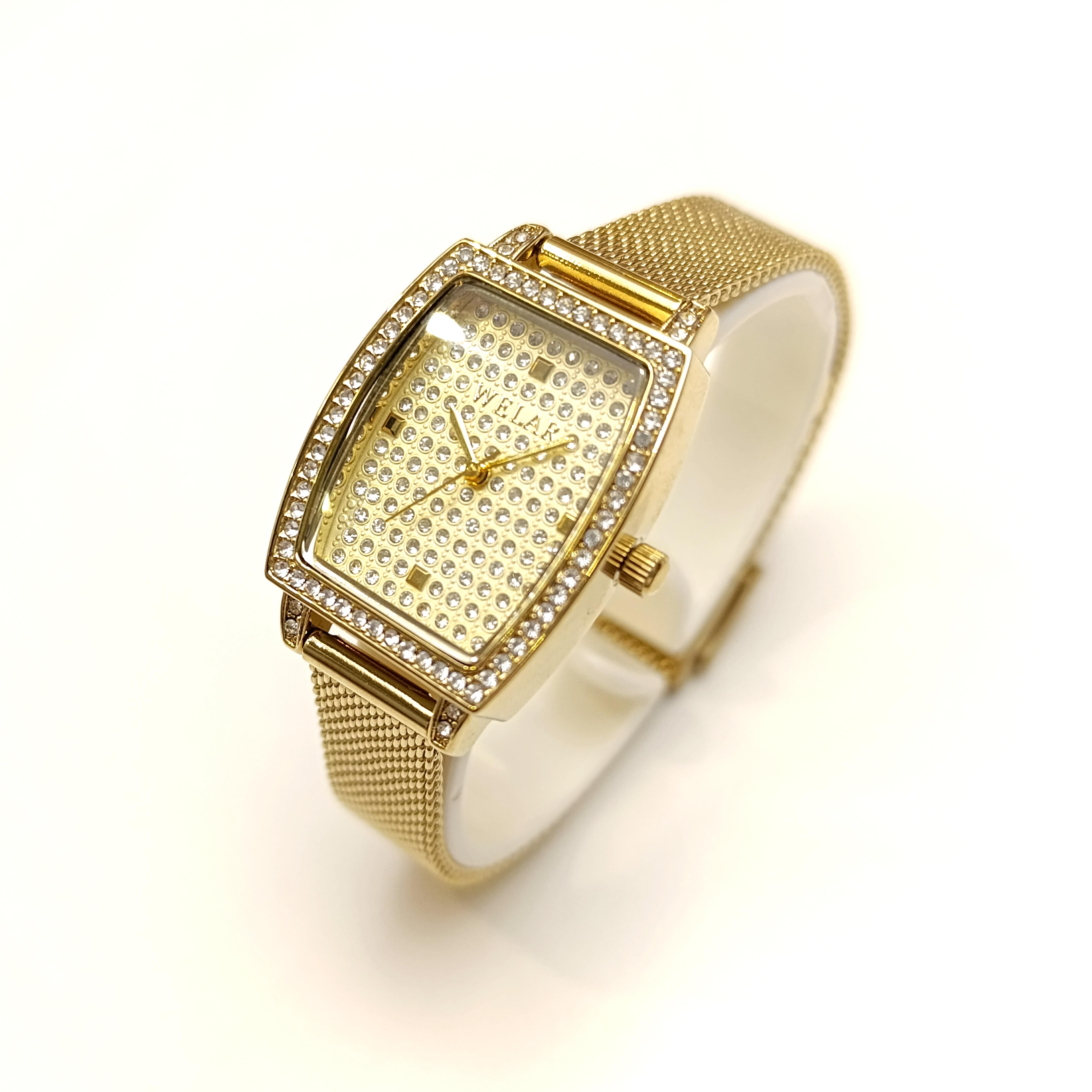 Taşlı Welar Bayan Saat 5 ATM Su Geçirmez Saat HD VİDEOLU