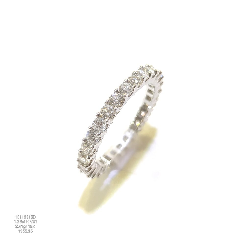 12 Ölçü Pırlanta Tam Tur Yüzük 1,25ct H 18K Altın