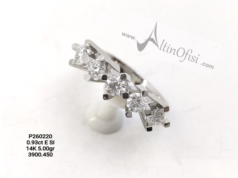 Pırlanta Beştaş Yüzük 0,93ct E SI 14K Altın 5,00gr