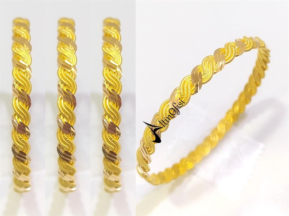 10.00gr Bebek Çocuk İçin İşçiliksiz Buse Burma Bilezik 22 Ayar Altın