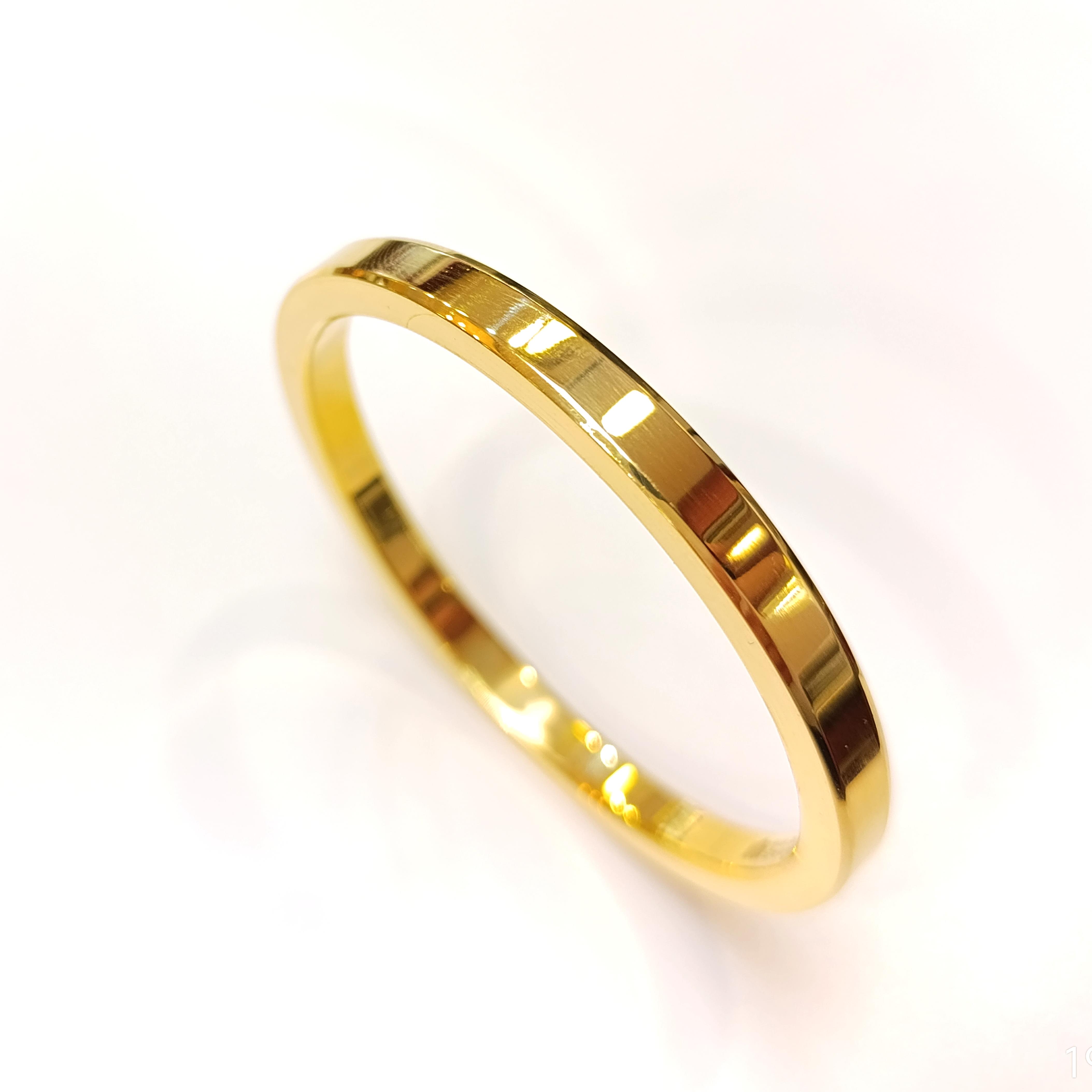 100gr İşçiliksiz 6mm Pahlı Kenarı Yuvarlatılmış Ray Bilezik 22 Ayar  Altın Yatırım ve Tasarruf İçin