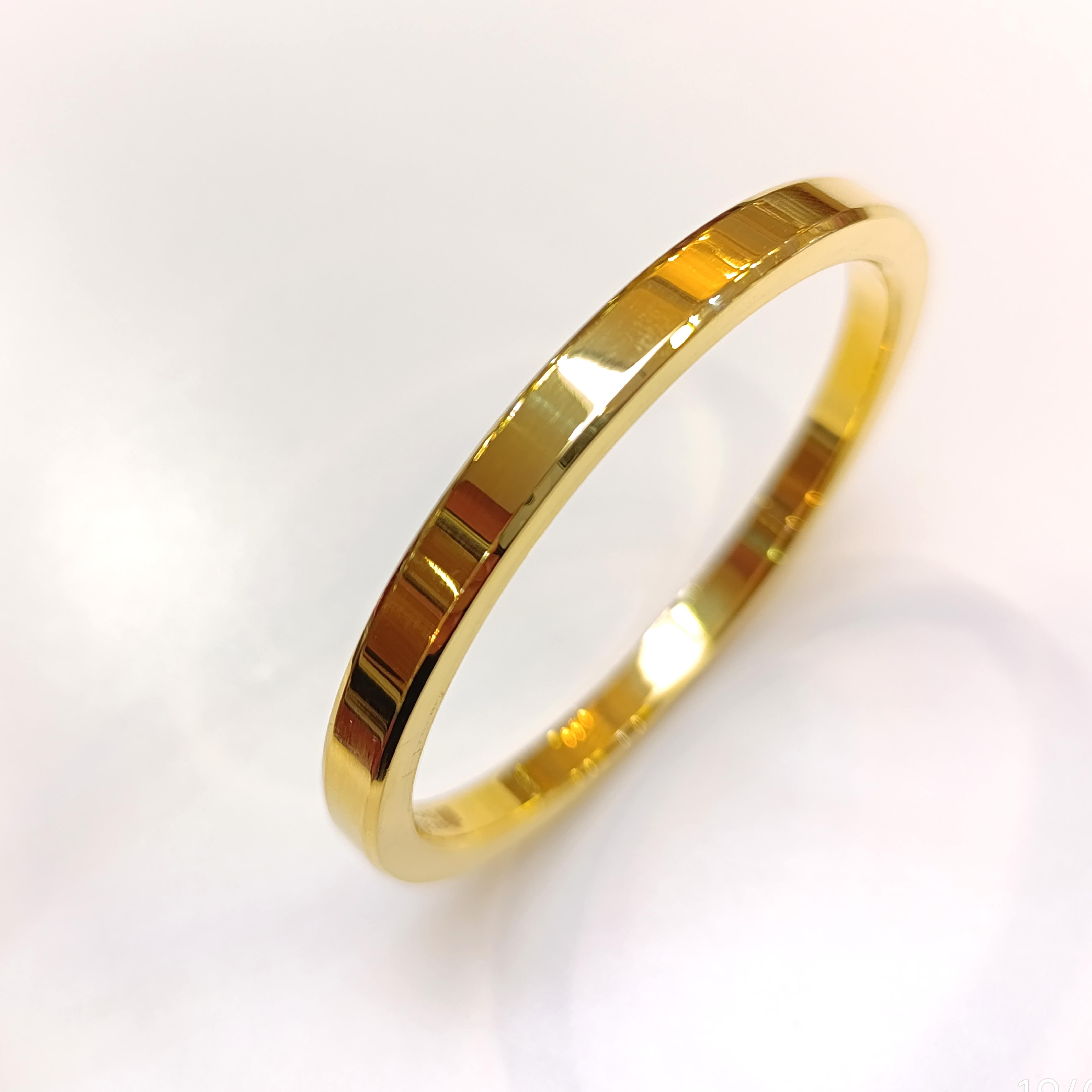 100gr İşçiliksiz 6mm Pahlı Kenarı Yuvarlatılmış Ray Bilezik 22 Ayar  Altın Yatırım ve Tasarruf İçin