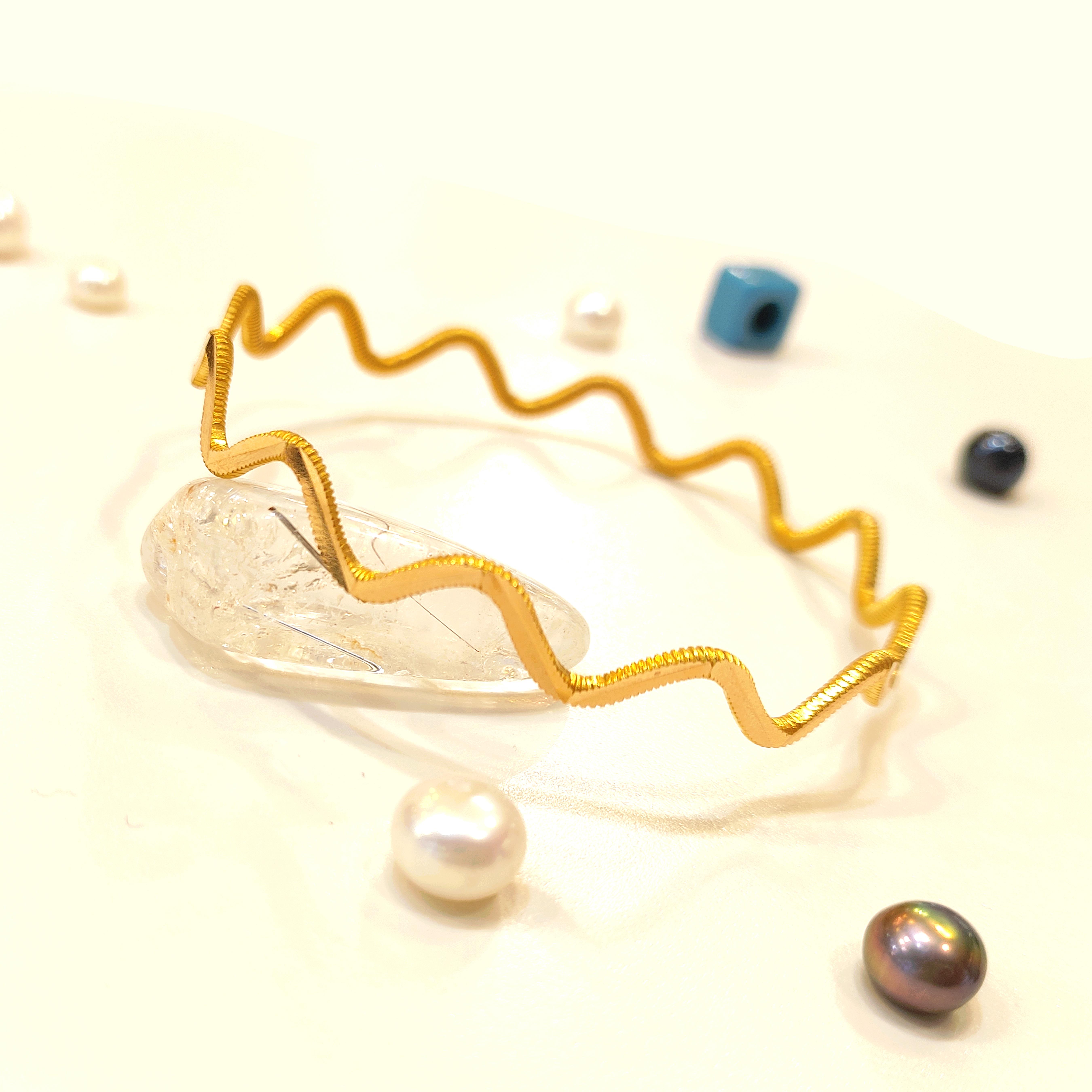 10gr işçiliksiz Zigzag Dalgalı Oluklu Ajda Bilezik 22 Ayar Altın Yatırım ve Tasarruf İçin