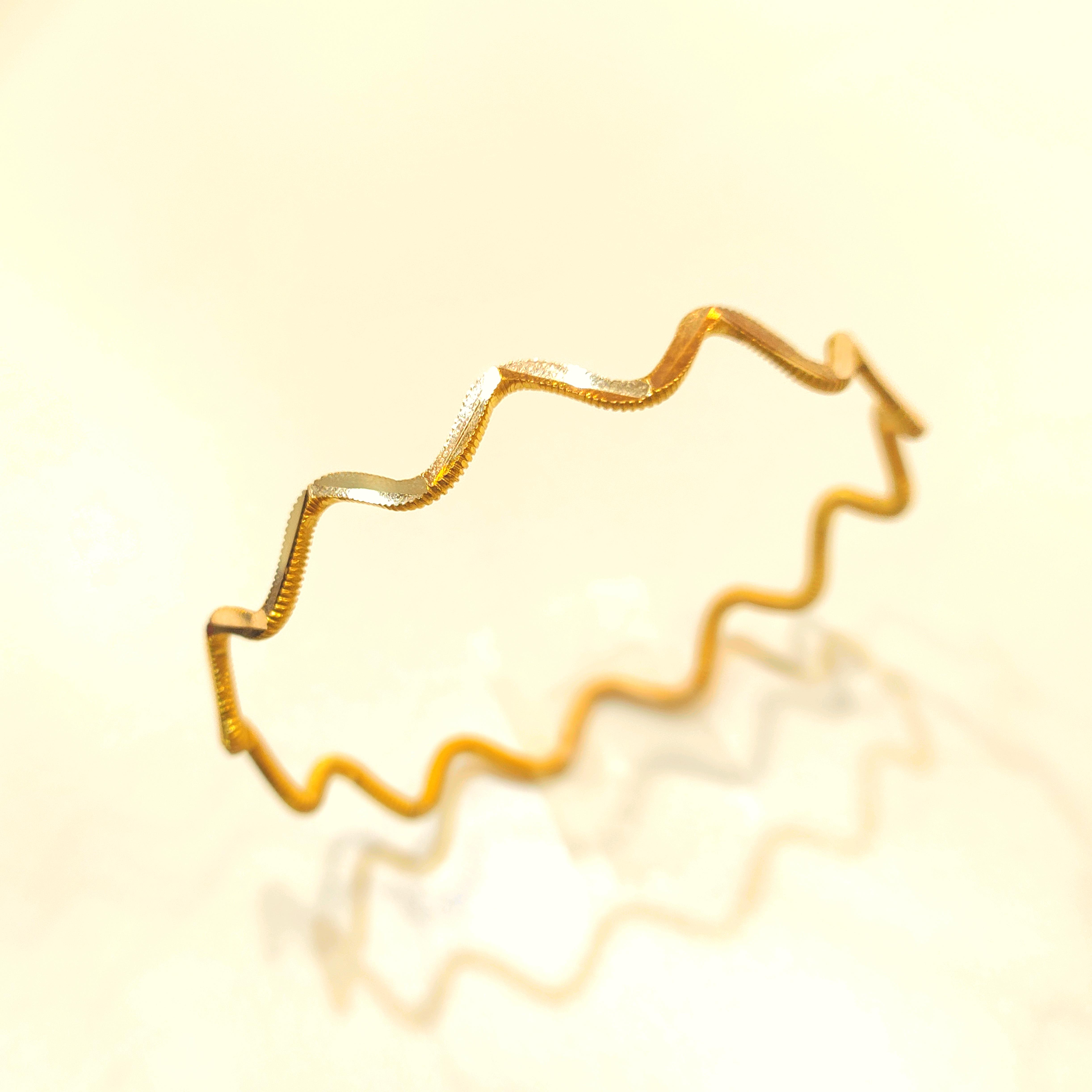 10gr işçiliksiz Zigzag Dalgalı Oluklu Ajda Bilezik 22 Ayar Altın Yatırım ve Tasarruf İçin