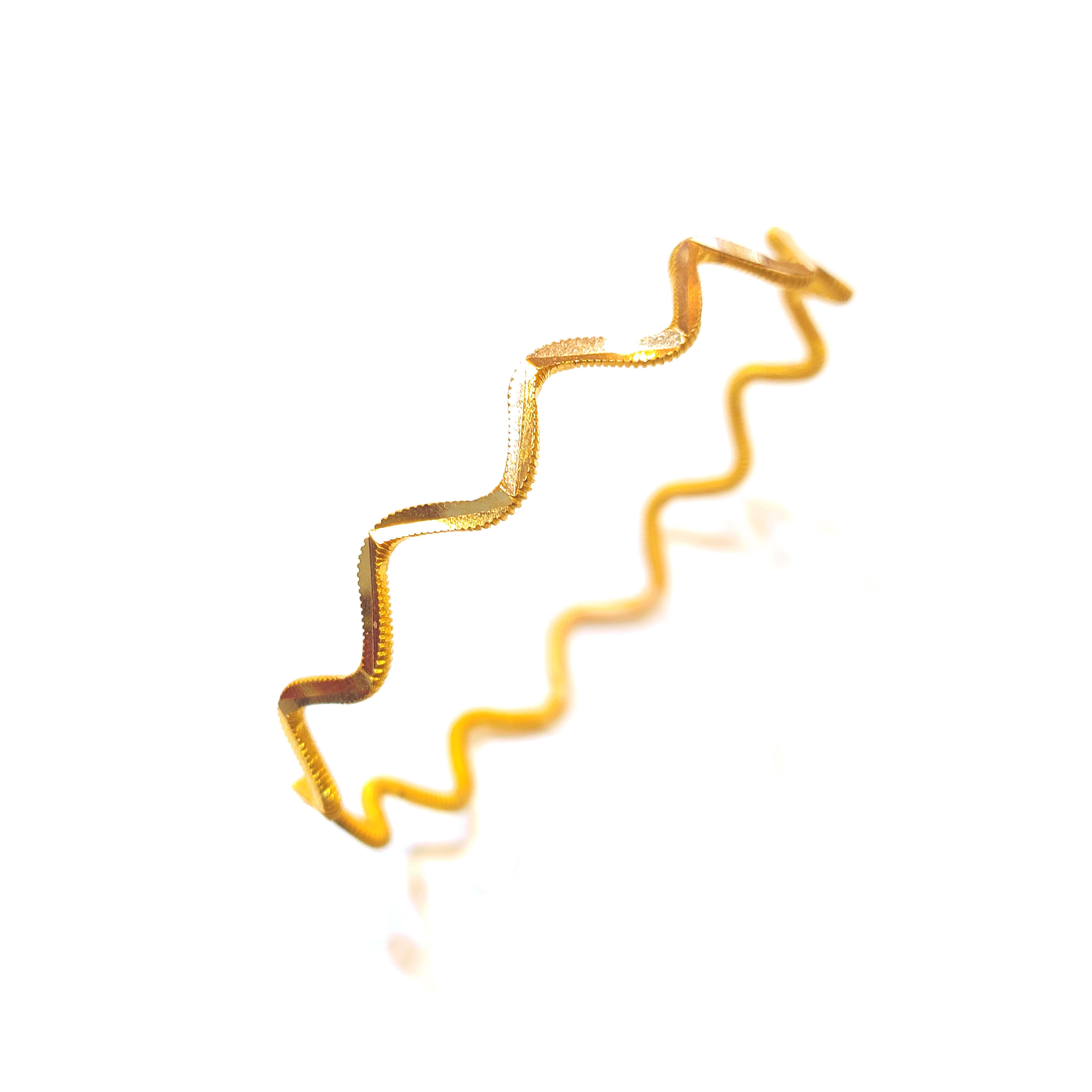 10gr işçiliksiz Zigzag Dalgalı Oluklu Ajda Bilezik 22 Ayar Altın Yatırım ve Tasarruf İçin