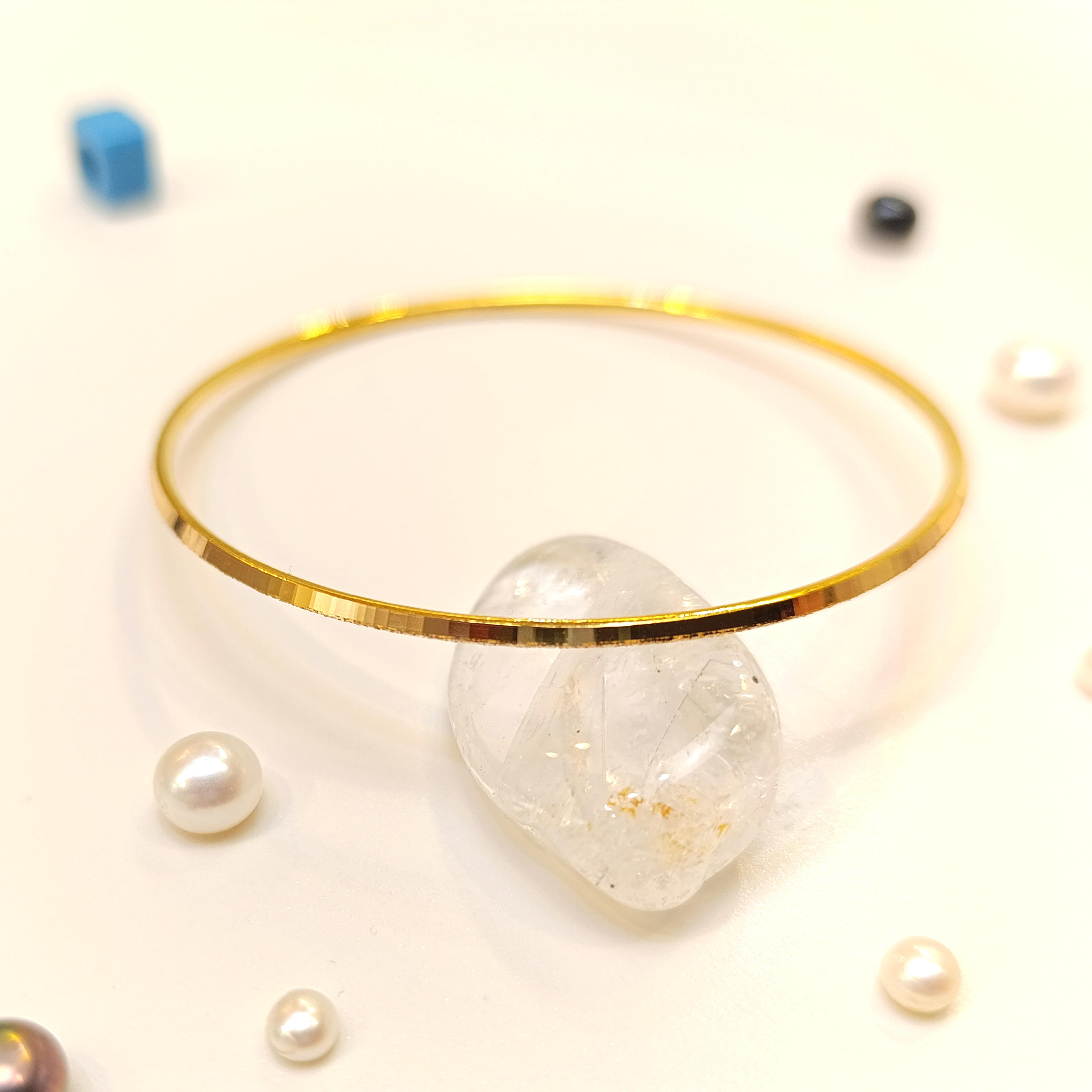 10gr İşçiliksiz Simli Pramit Ajda Bilezik 22 Ayar Altın Yatırım ve Tasarruf