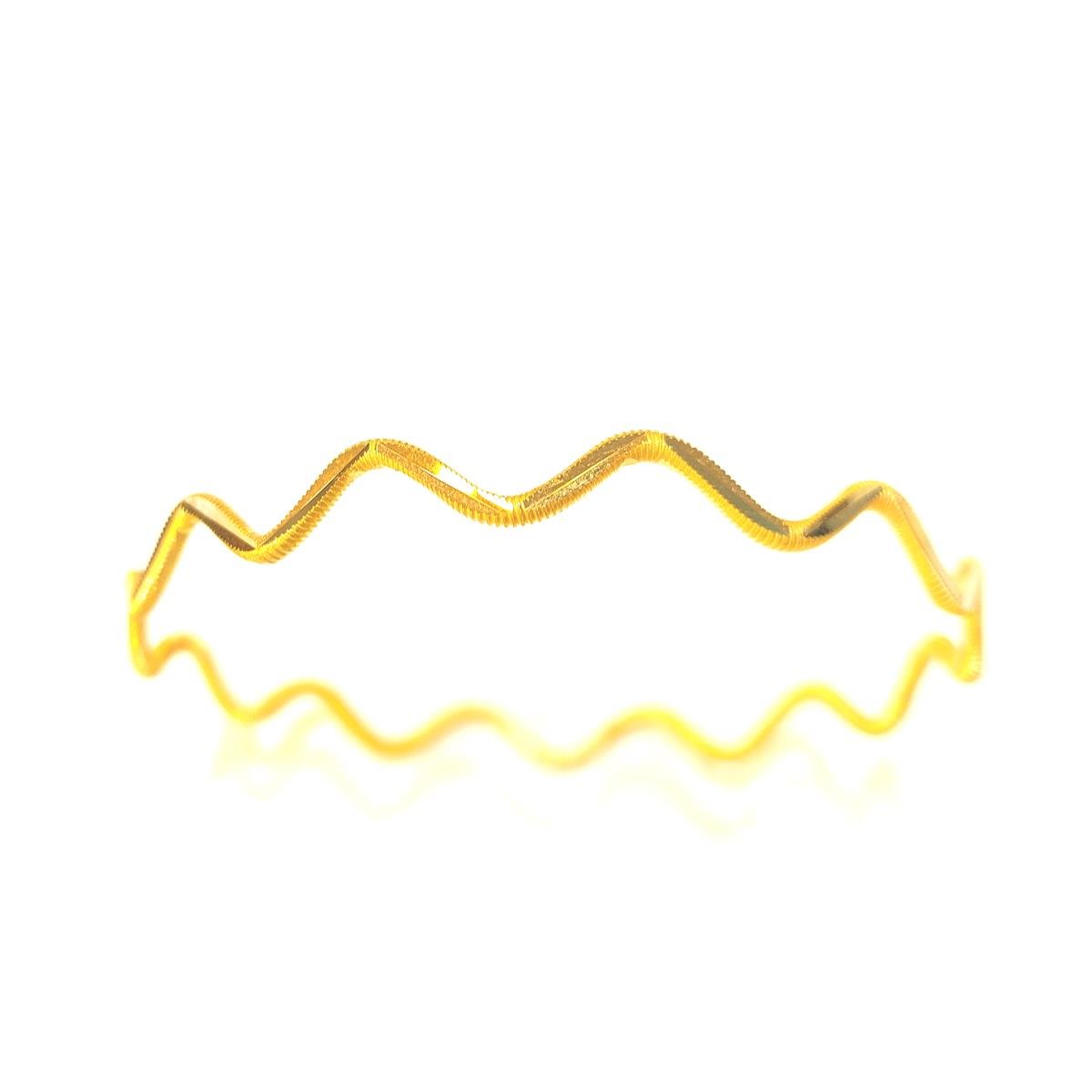 12.50gr Zigzaz Dalgalı İşçiliksiz Oluklu Ajda Bilezik 22 Ayar Altın Yatırım ve Tasarruf İçin