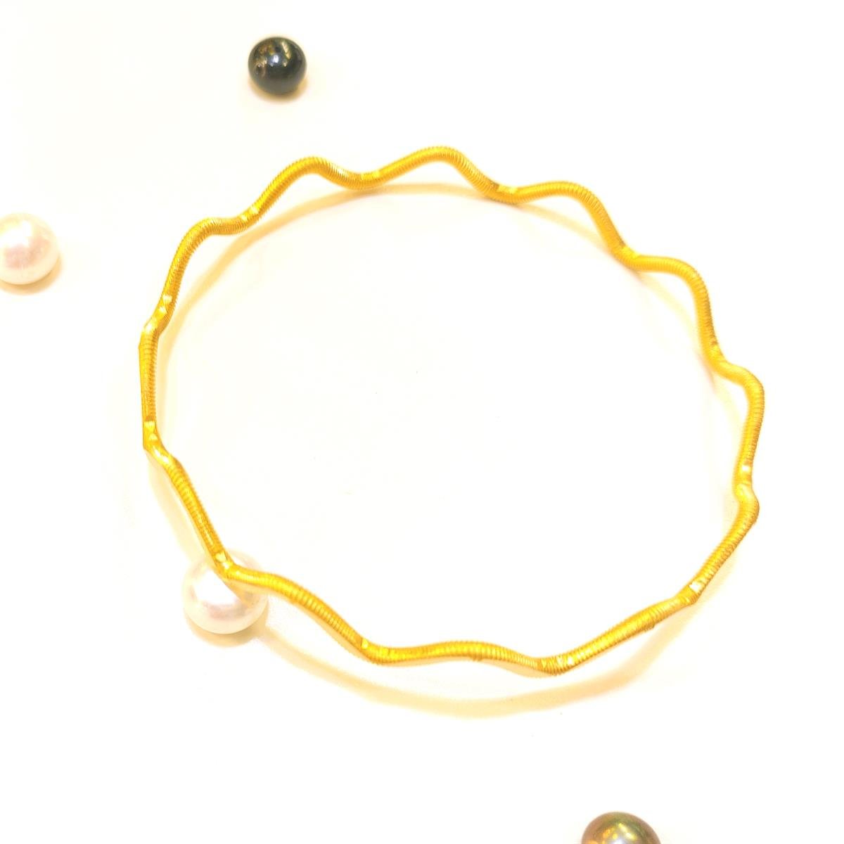 12.50gr Zigzaz Dalgalı İşçiliksiz Oluklu Ajda Bilezik 22 Ayar Altın Yatırım ve Tasarruf İçin