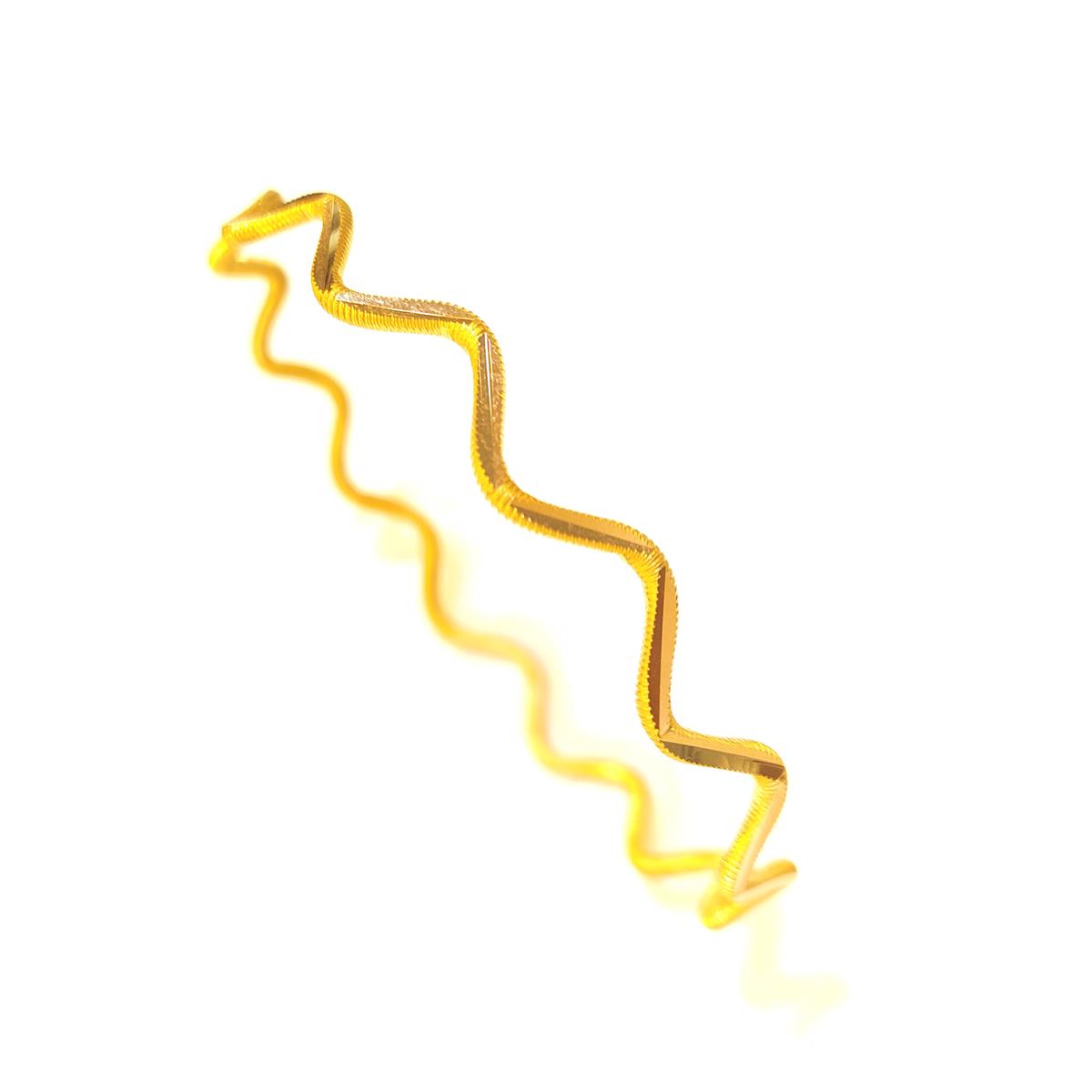 12.50gr Zigzaz Dalgalı İşçiliksiz Oluklu Ajda Bilezik 22 Ayar Altın Yatırım ve Tasarruf İçin