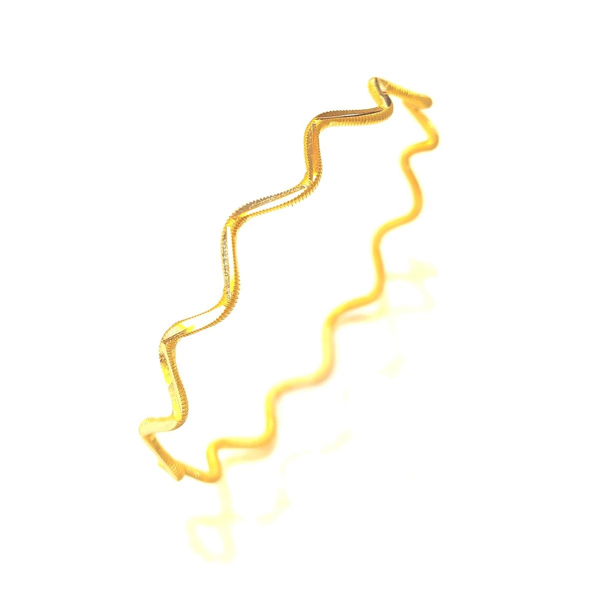 12.50gr Zigzaz Dalgalı İşçiliksiz Oluklu Ajda Bilezik 22 Ayar Altın Yatırım ve Tasarruf İçin