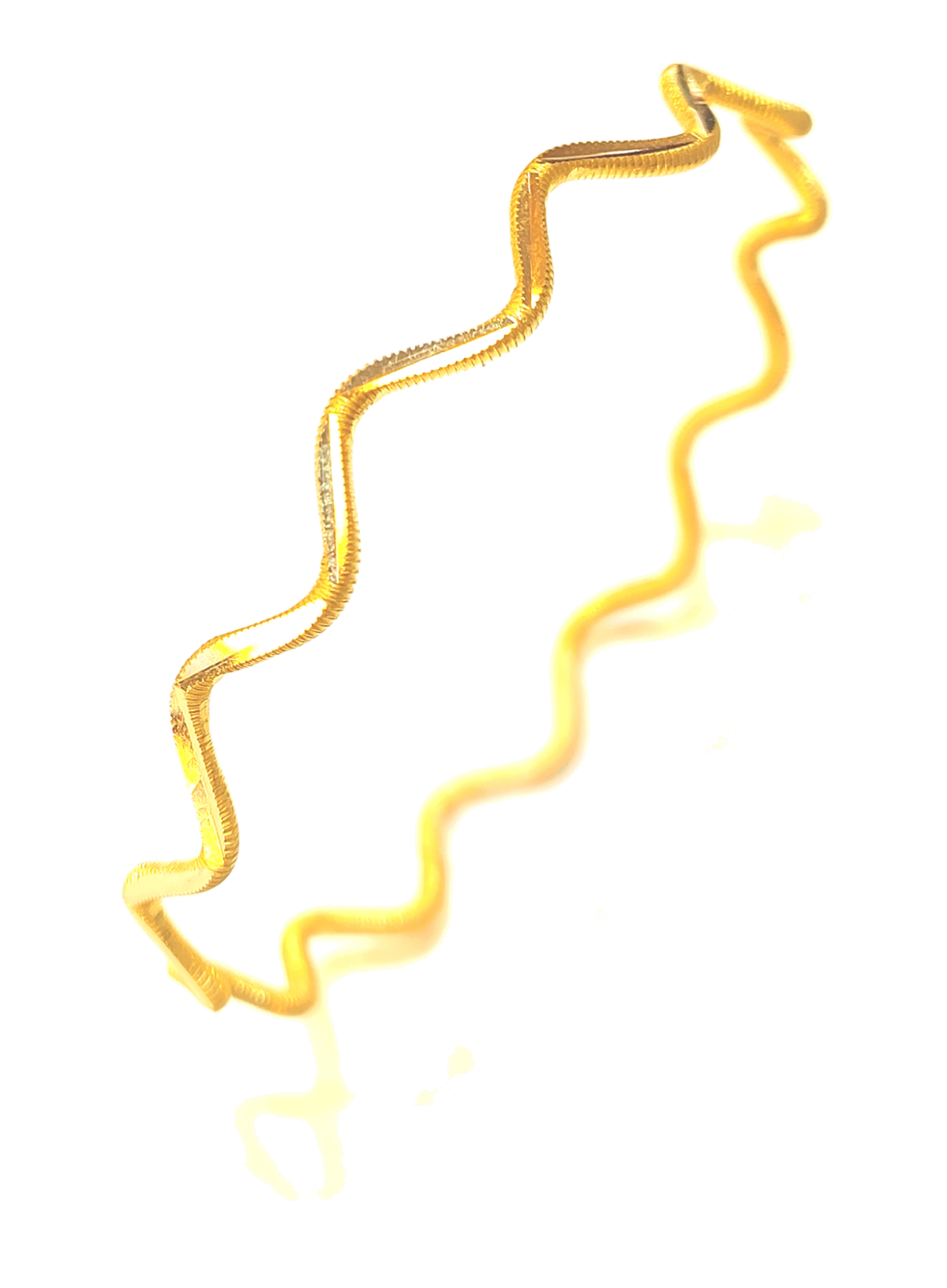 12.50gr Zigzaz Dalgalı İşçiliksiz Oluklu Ajda Bilezik 22 Ayar Altın Yatırım ve Tasarruf İçin
