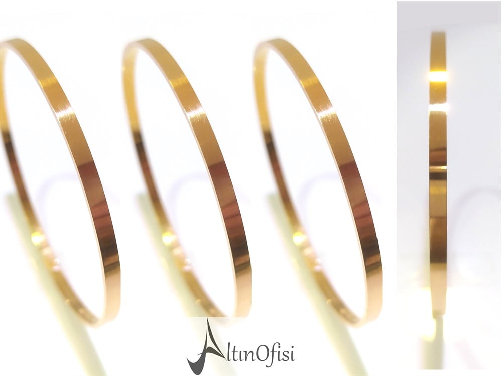 15.00gr  3.5mm Kibirt Çöpü Bilezik 22 Ayar Altın