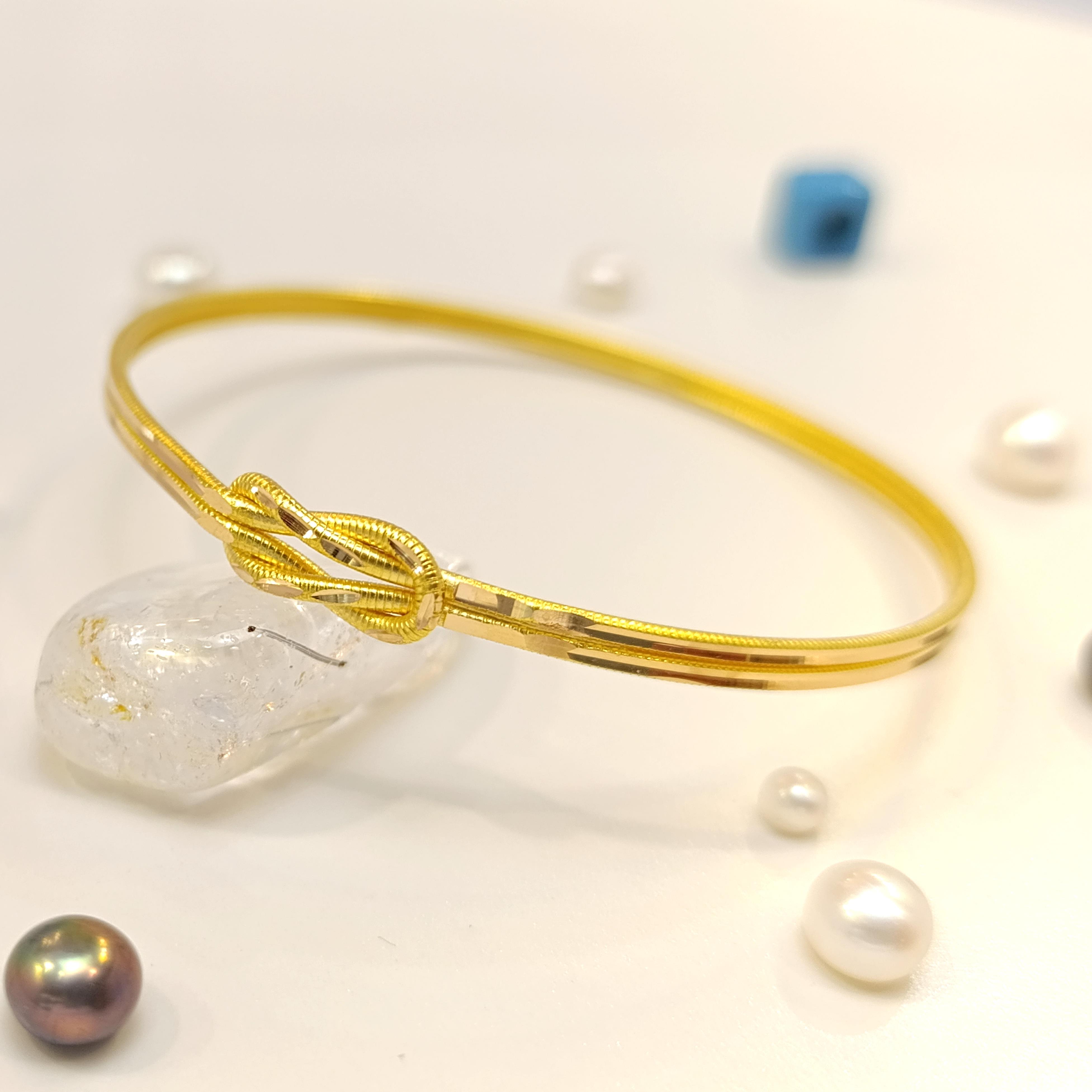 15gr İşçiliksiz İkili Düğümlü Oluklu Ajda Bilezik 22 Ayar Yatırım ve Tasarruf