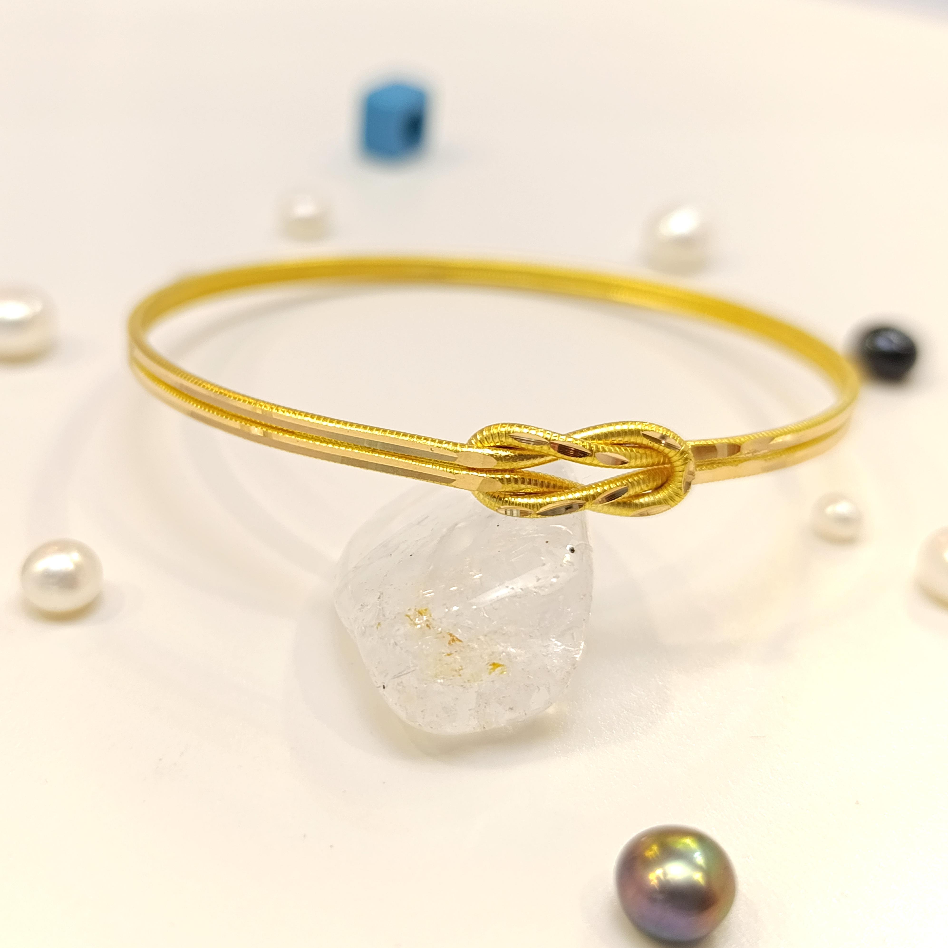 15gr İşçiliksiz İkili Düğümlü Oluklu Ajda Bilezik 22 Ayar Yatırım ve Tasarruf