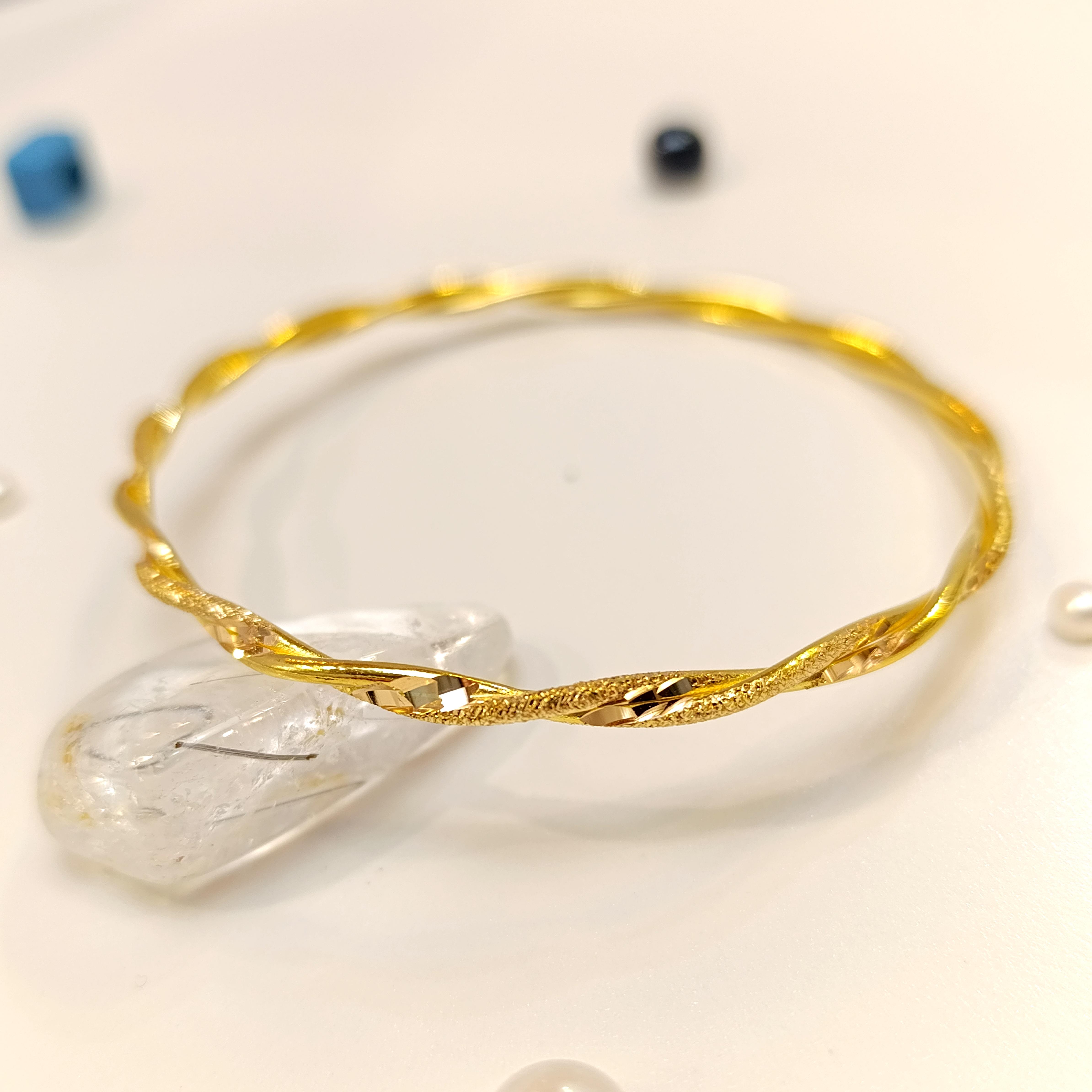 15gr İşçiliksiz İkili Simli Kalemli Burma Bilezik 22 Ayar Yatırım ve Tasarruf