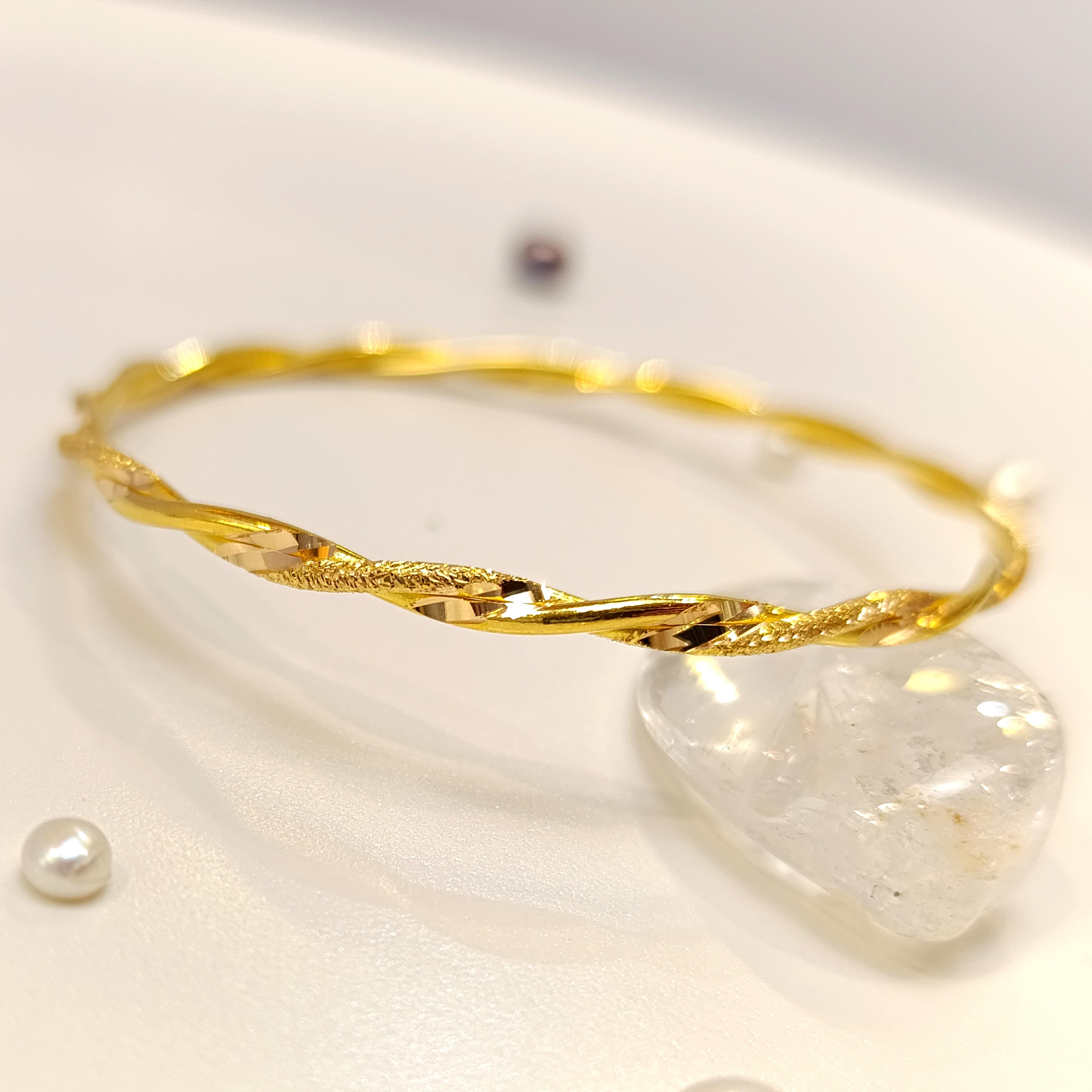 15gr İşçiliksiz İkili Simli Kalemli Burma Bilezik 22 Ayar Yatırım ve Tasarruf