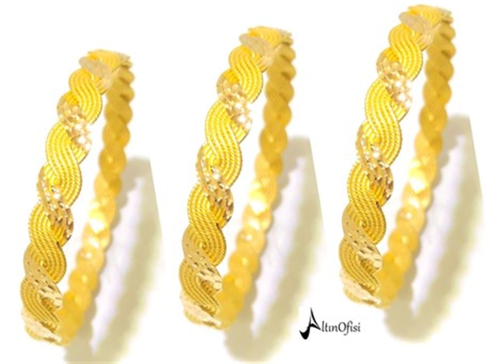 20.00gr  10 Telli Örgü Bilezik 22 Ayar Altın
