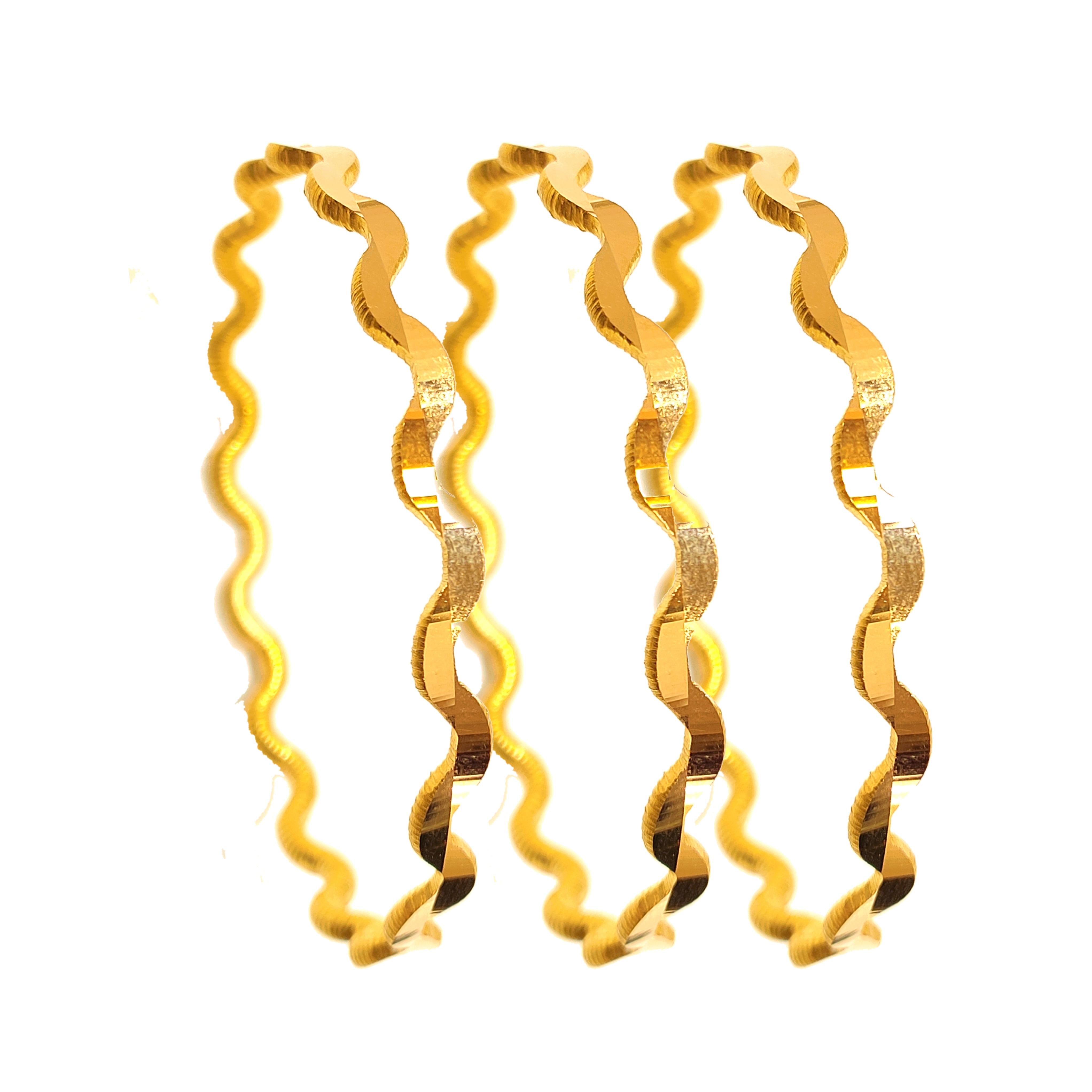 20gr İşçiliksiz Oluklu Zikzak Ajda Bilezik 22 Ayar