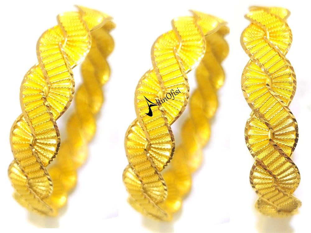 25.00 Gram Kelebek İşçiliksiz Bilezik 22 Ayar Altın