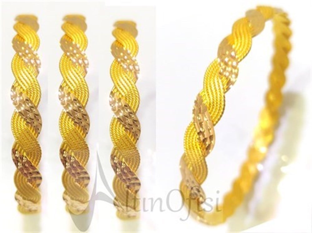 25.00gr  işçiliksiz 10 Telli Bilezik 22 Ayar Altın
