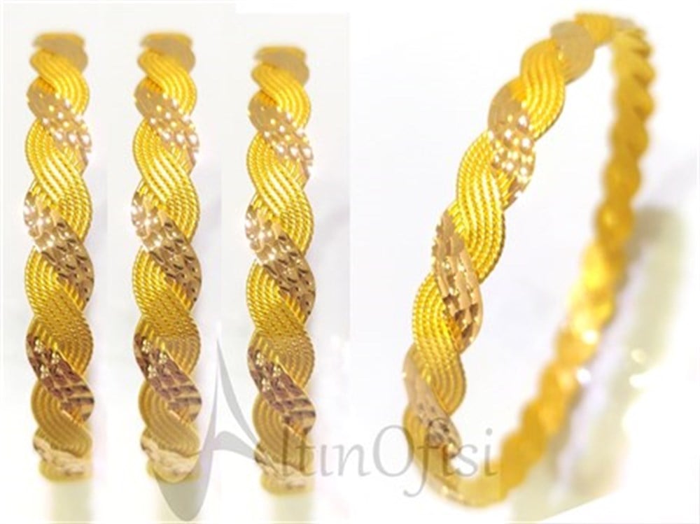 25.00gr  işçiliksiz 10 Telli Bilezik 22 Ayar Altın