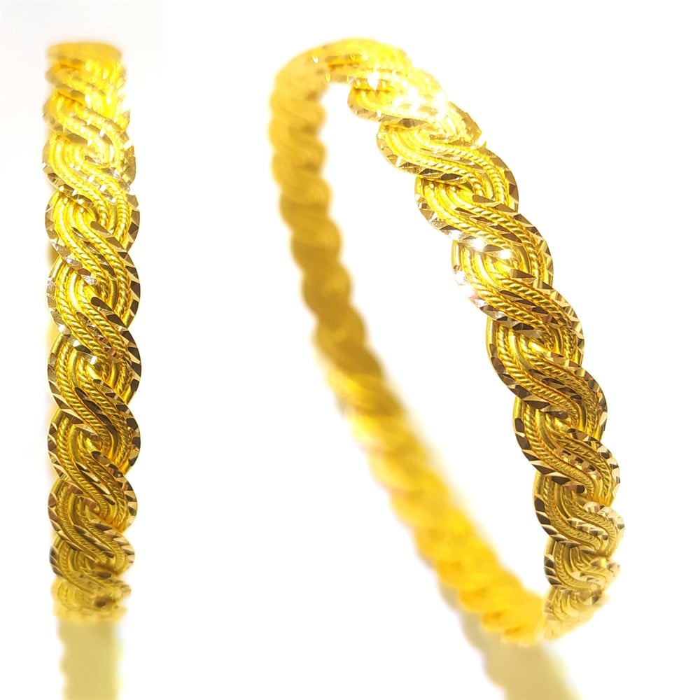 25.00gr  işçiliksiz Kalemli Buse Bilezik 22 Ayar Altın