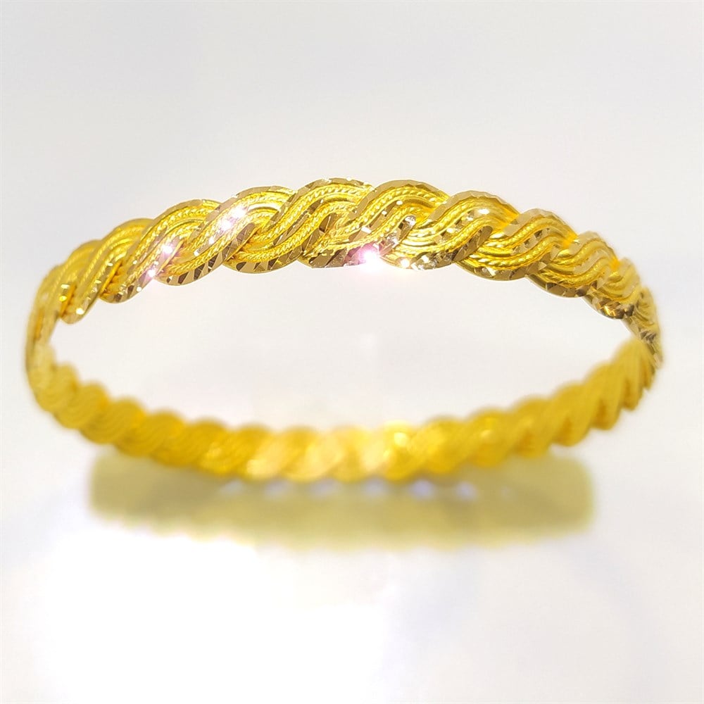 25.00gr  işçiliksiz Kalemli Buse Bilezik 22 Ayar Altın