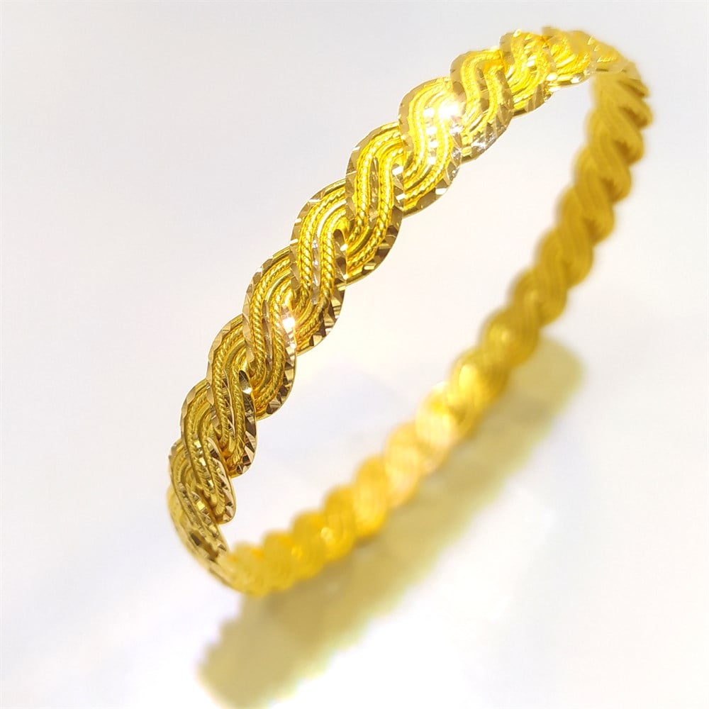 25.00gr  işçiliksiz Kalemli Buse Bilezik 22 Ayar Altın