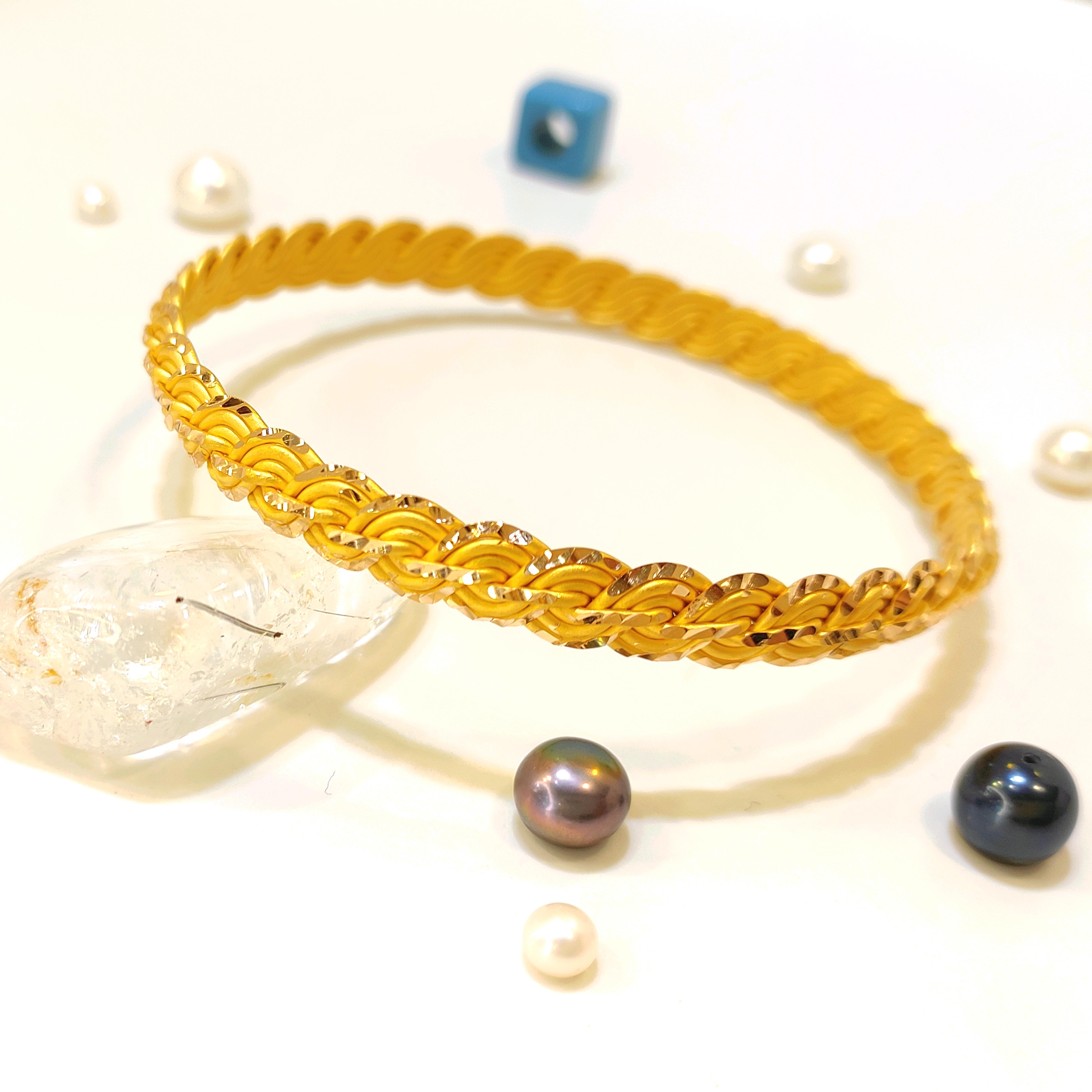 25gr İşçiliksiz Kalemli Elmas Kırığı Burma Bilezik 22 Ayar Yatırım ve Tasarruf İçin