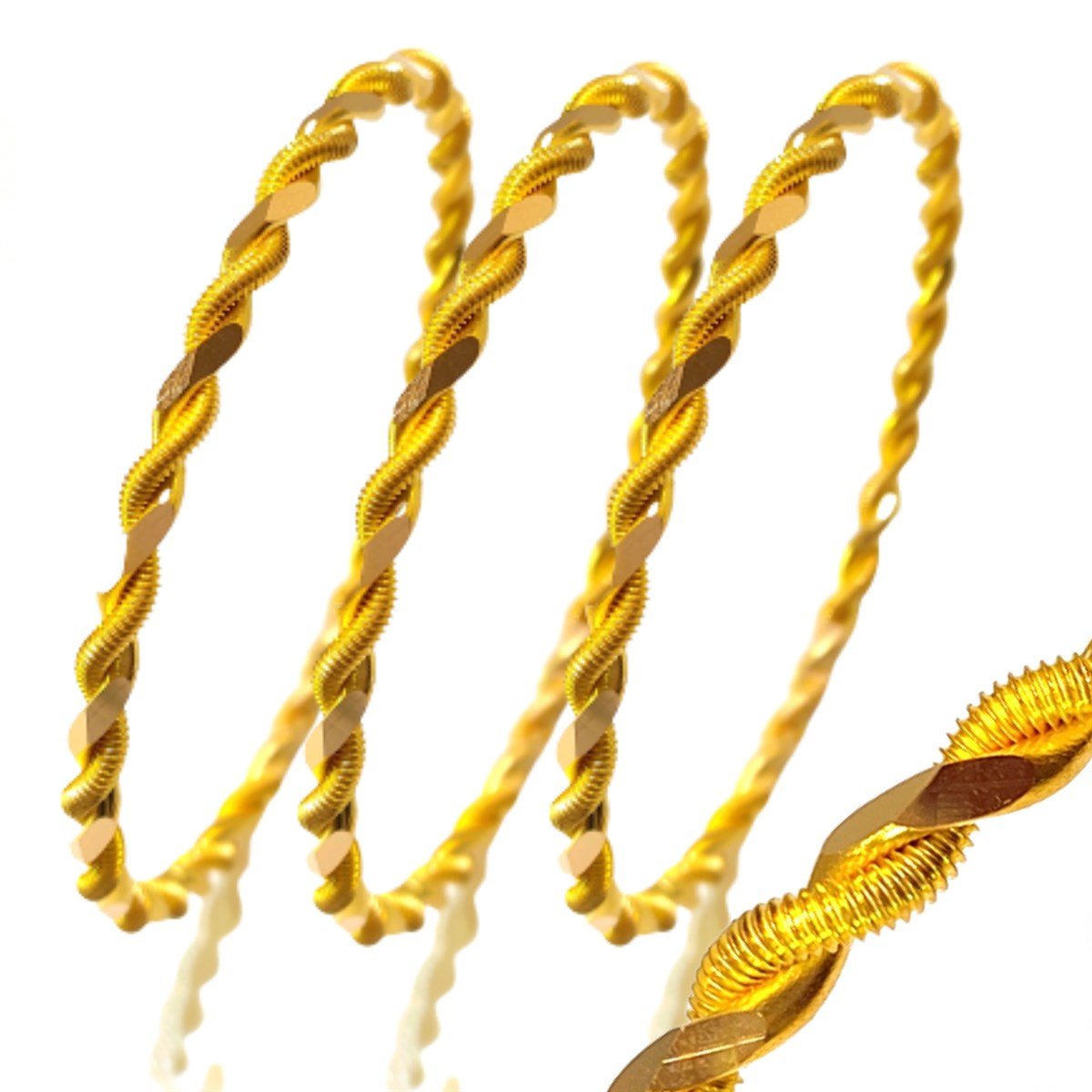 25gr İşçiliksiz İkili Klavuz Burma Bilezik 22 Ayar