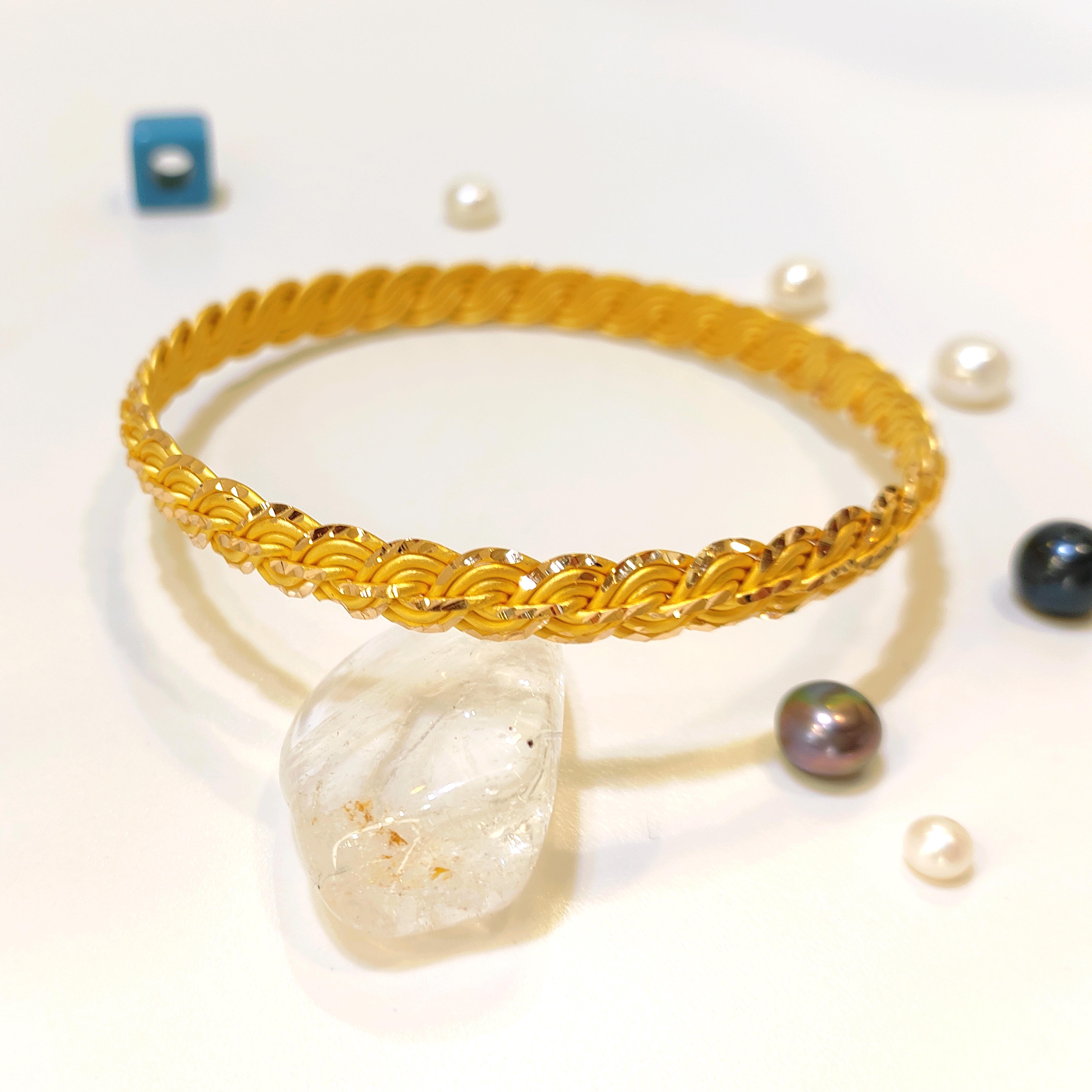 25gr İşçiliksiz Kalemli Elmas Kırığı Burma Bilezik 22 Ayar Yatırım ve Tasarruf İçin