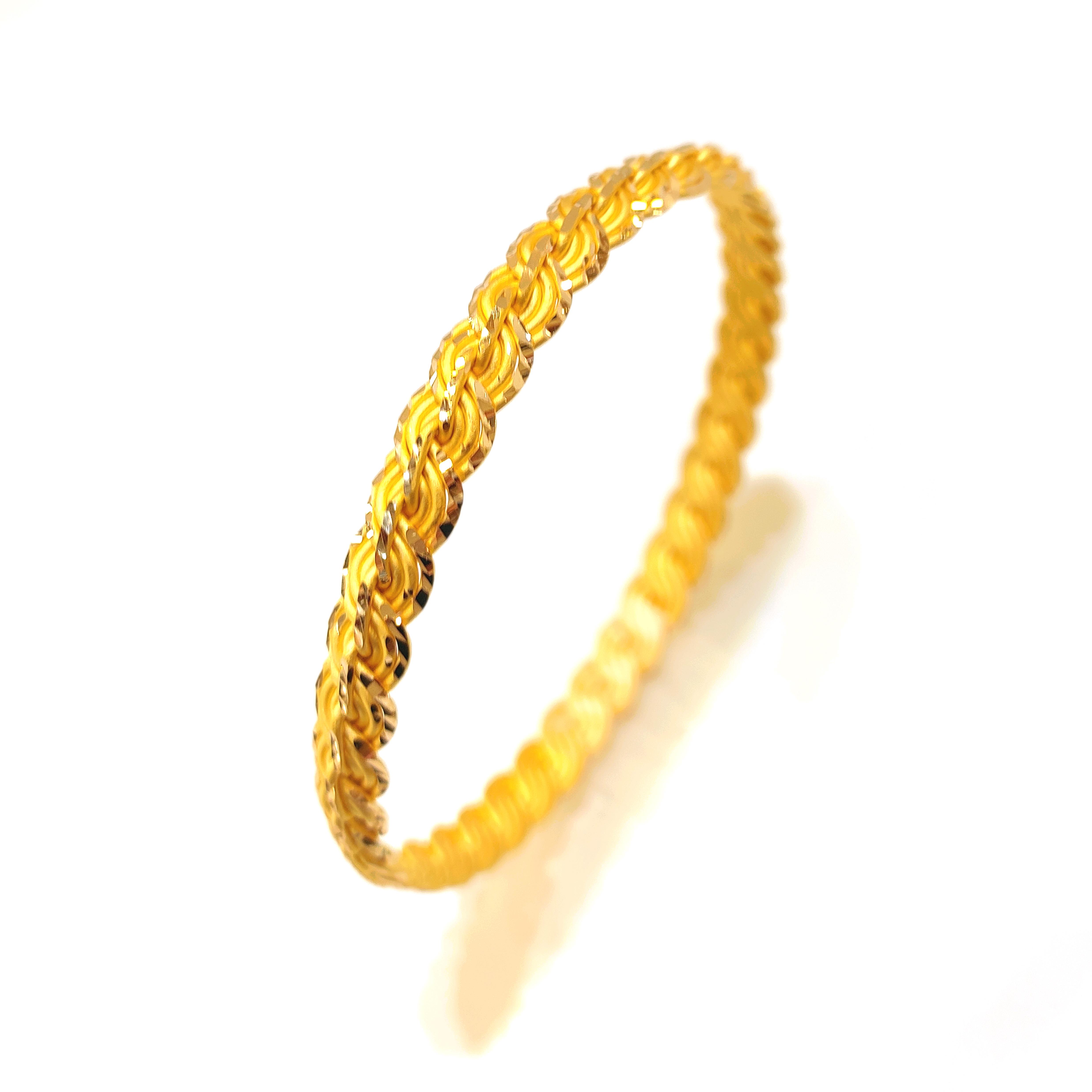 25gr İşçiliksiz Kalemli Elmas Kırığı Burma Bilezik 22 Ayar Yatırım ve Tasarruf İçin