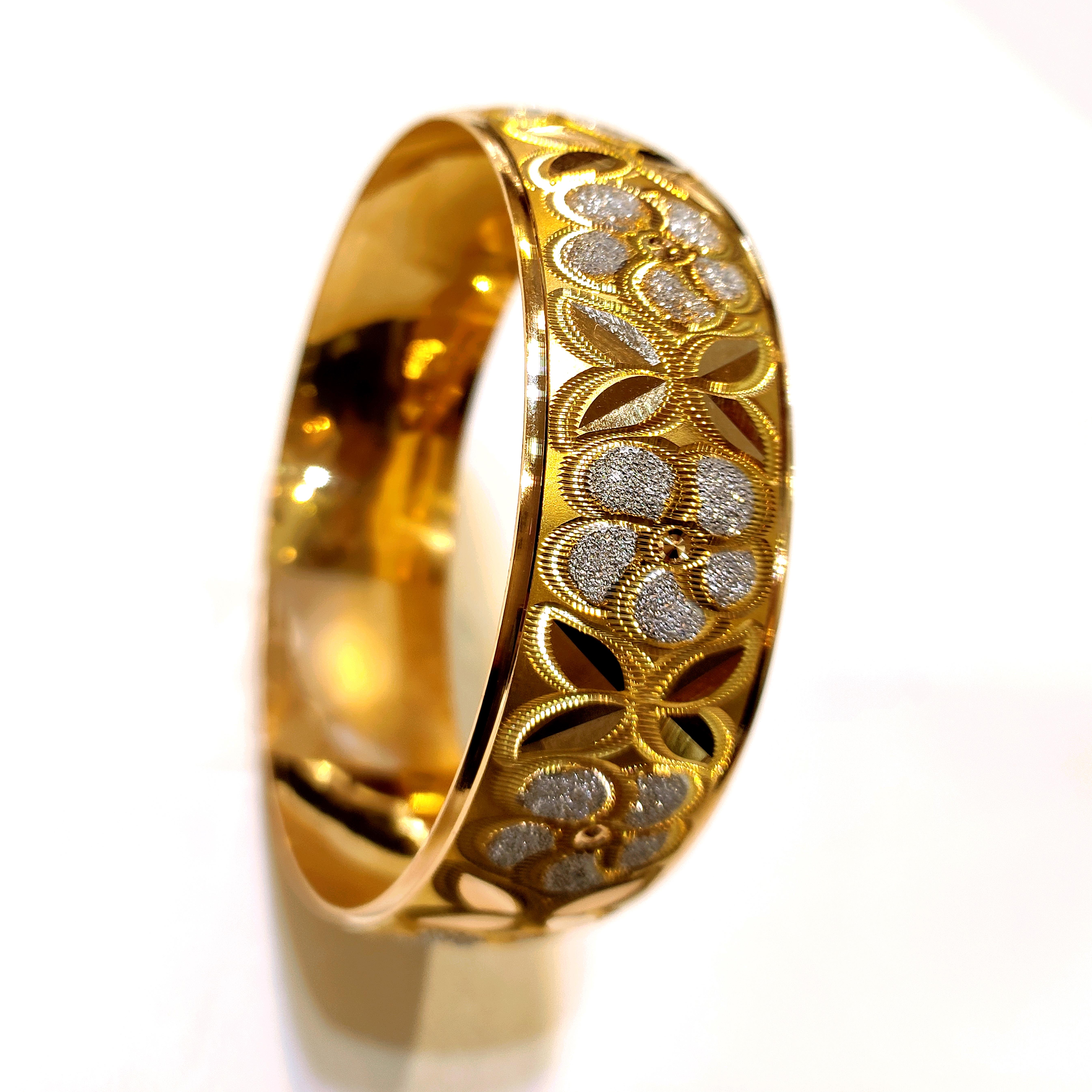 25gr  işçiliksiz Çiçekli Bilezik 22 Ayar Altın Yatırım ve Tasarruf İçin