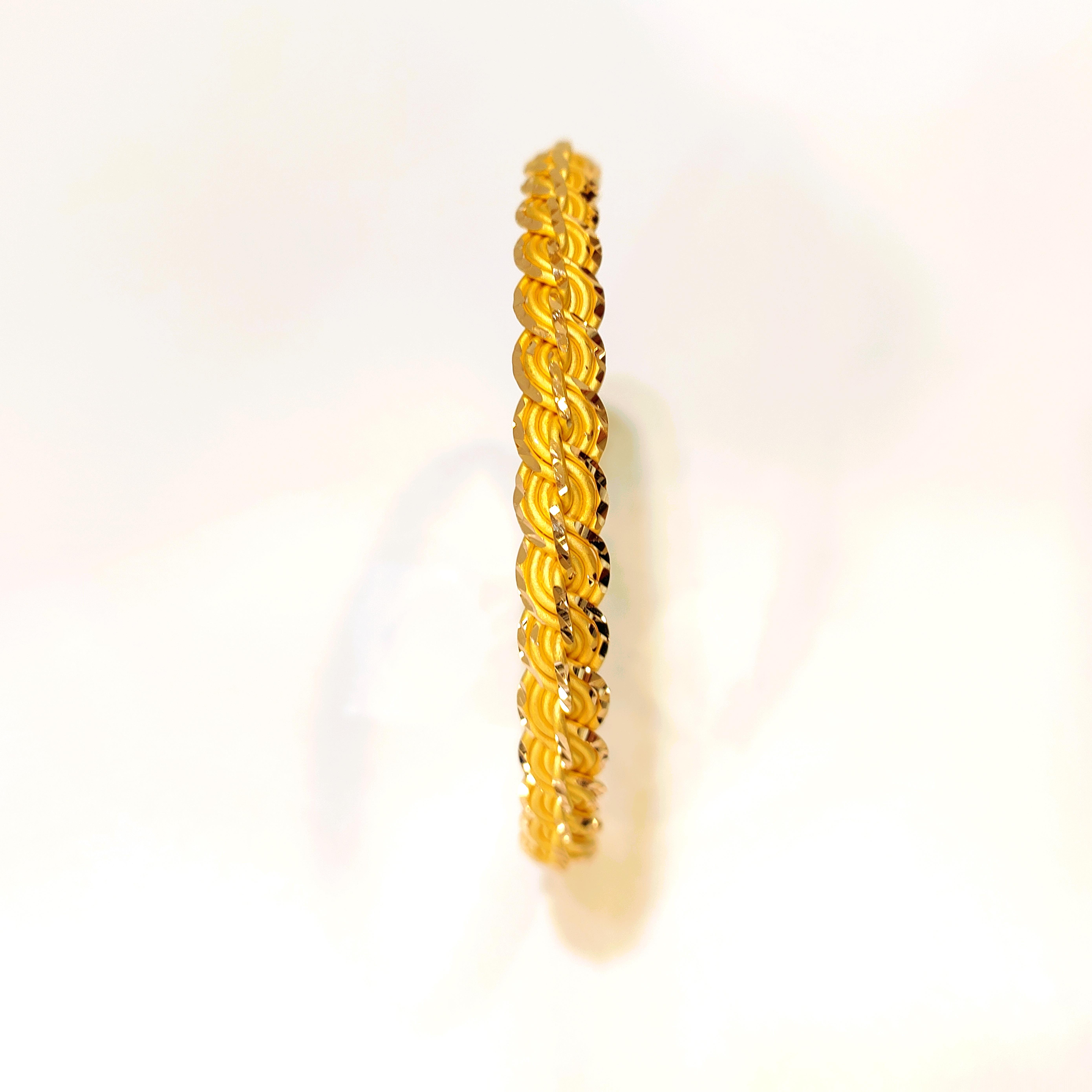 25gr İşçiliksiz Kalemli Elmas Kırığı Burma Bilezik 22 Ayar Yatırım ve Tasarruf İçin