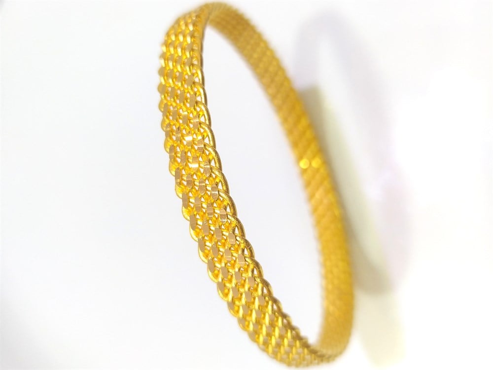 30.00gr  işçiliksiz Yassı Örgü Bilezik 22 Ayar Altın